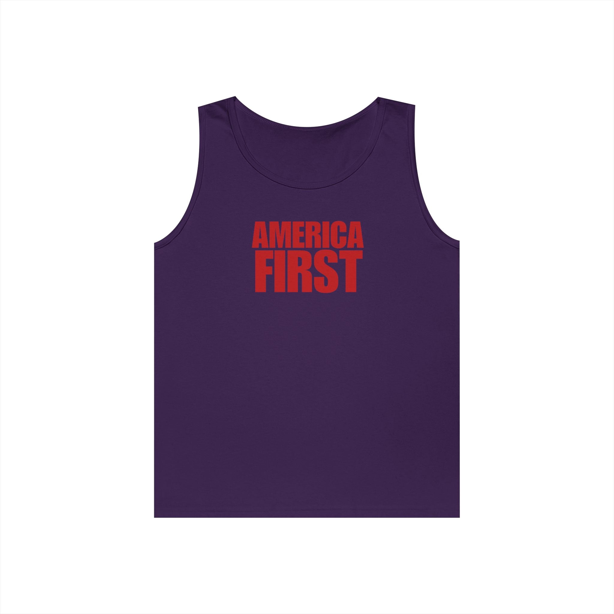 America First Red Heavy Cotton Tank Top