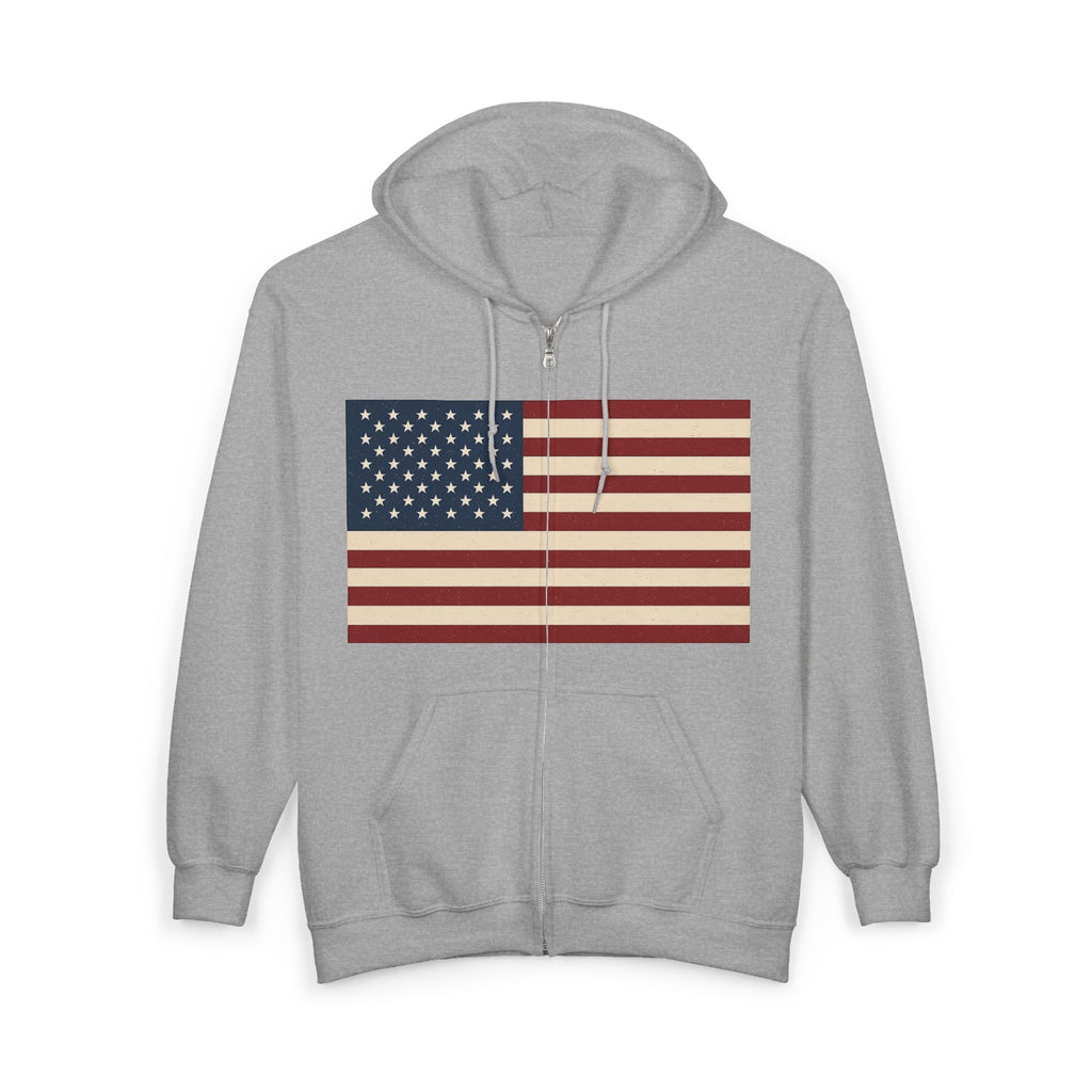 American Flag Graphic Zip Up Hoodie Sweatshirt