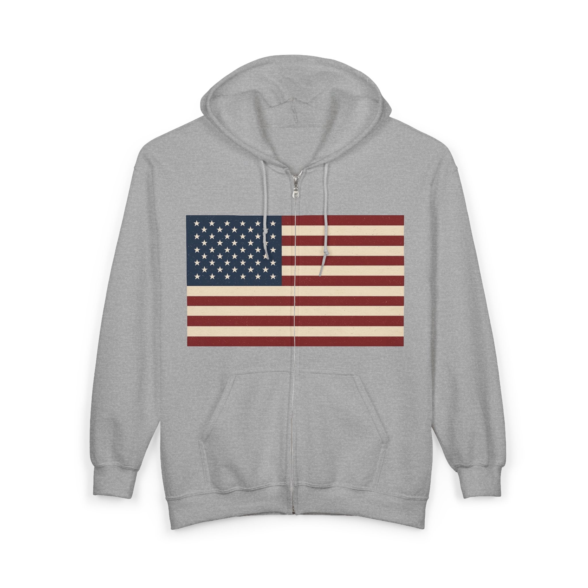 American Flag Graphic Zip Up Hoodie Sweatshirt