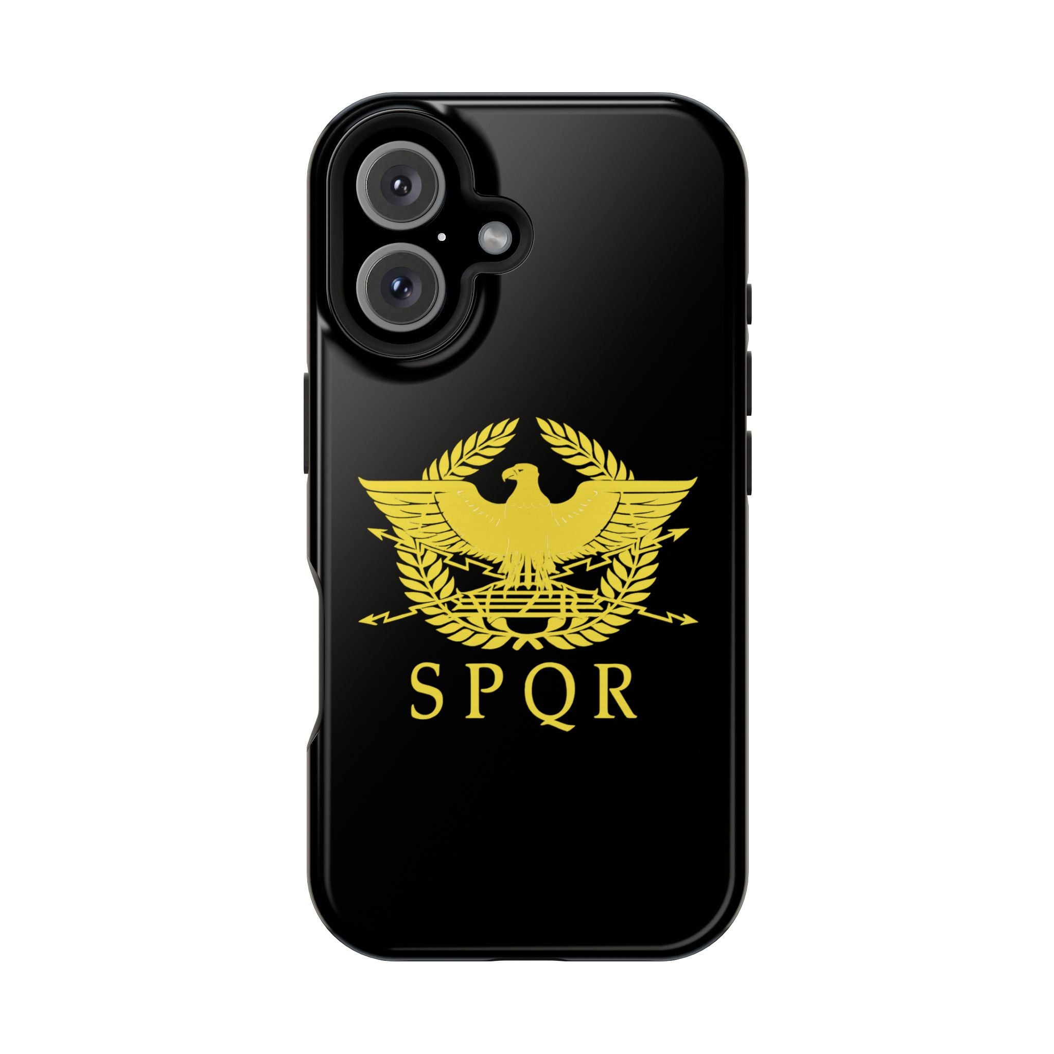 SPQR Gold Roman Eagle Symbol Black iPhone Magnetic Impact-Resistant Cases