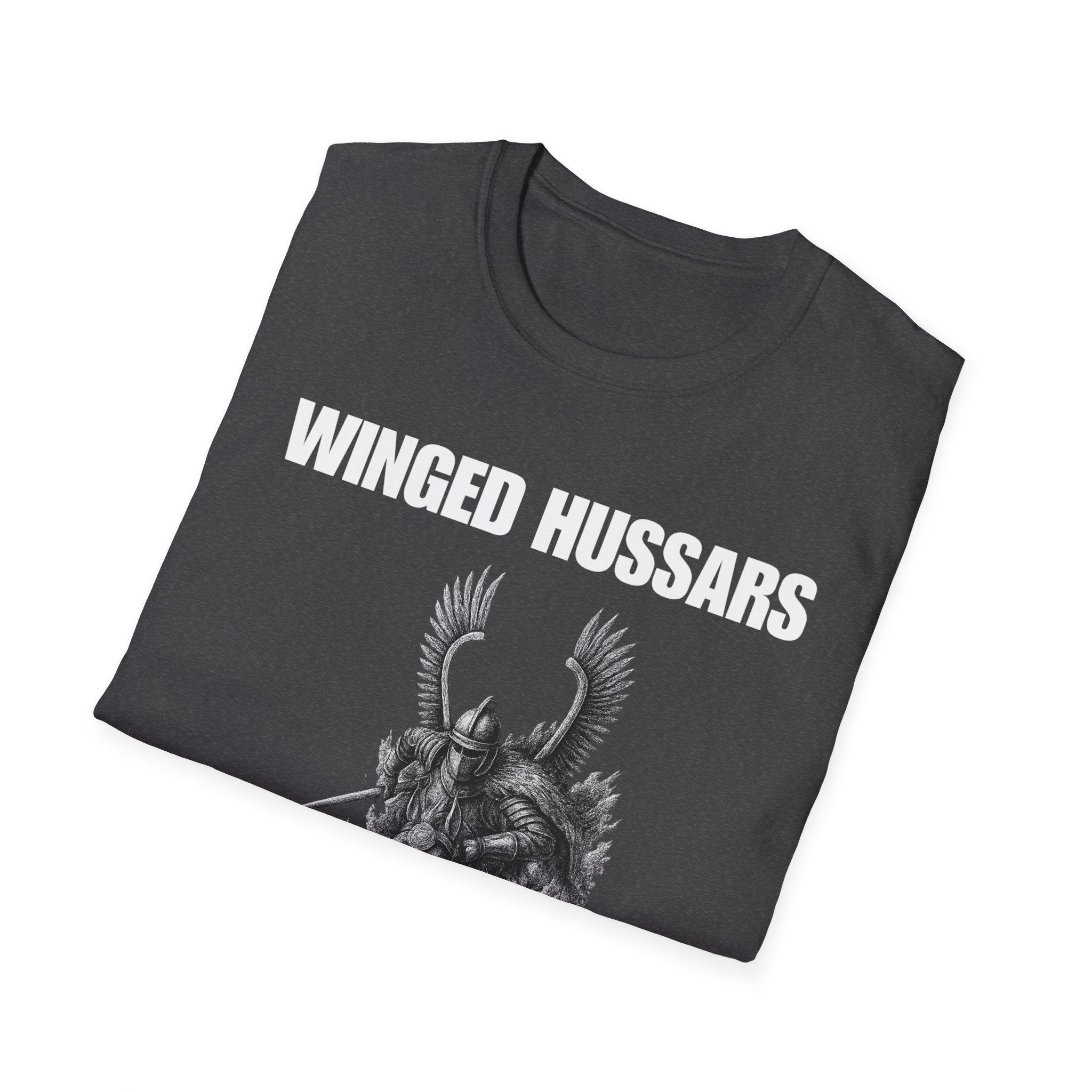 Winged Hussar White Design Softstyle Cotton T-Shirt