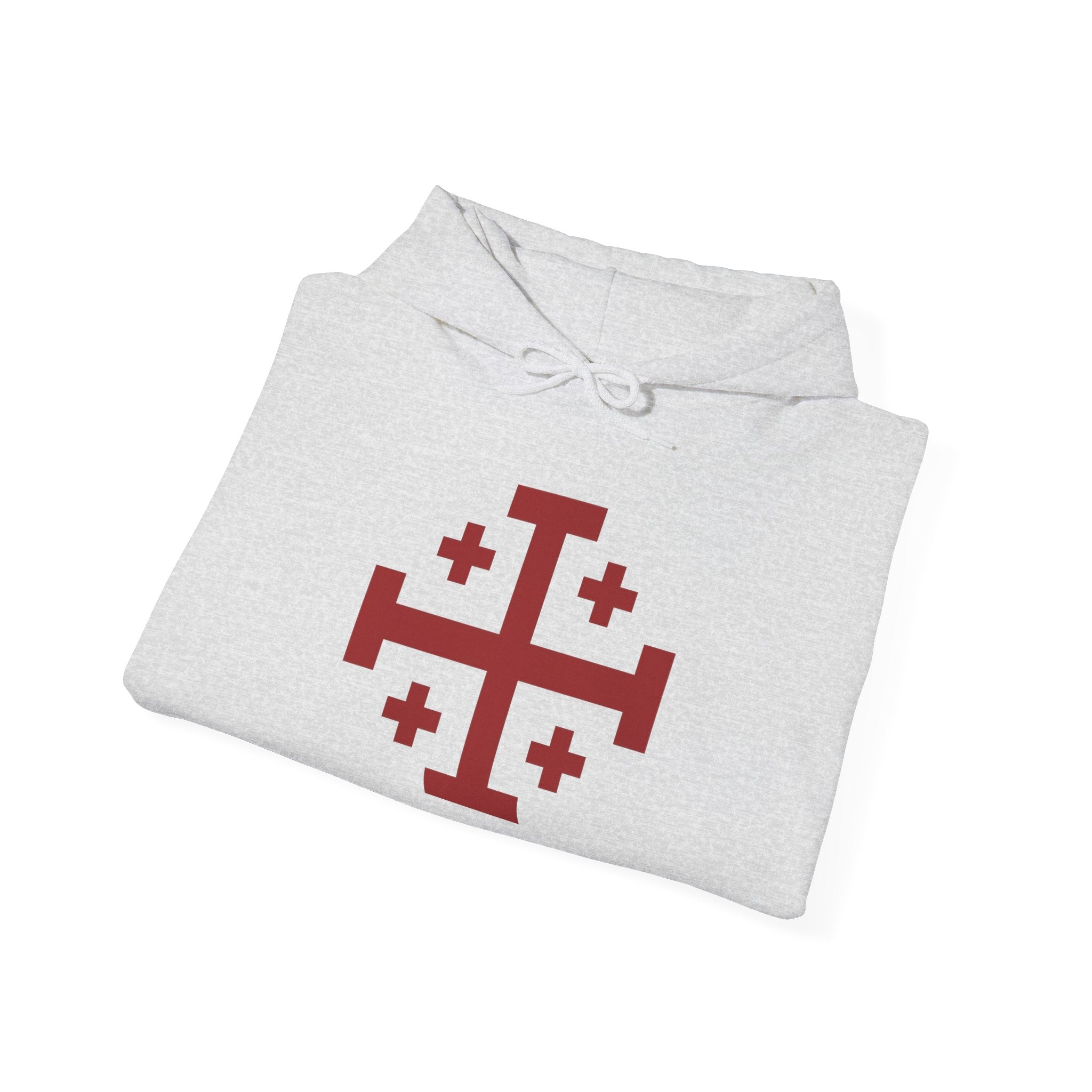 Cross of Jerusalem Red Design Pull Over Hoodie Sweatshirt