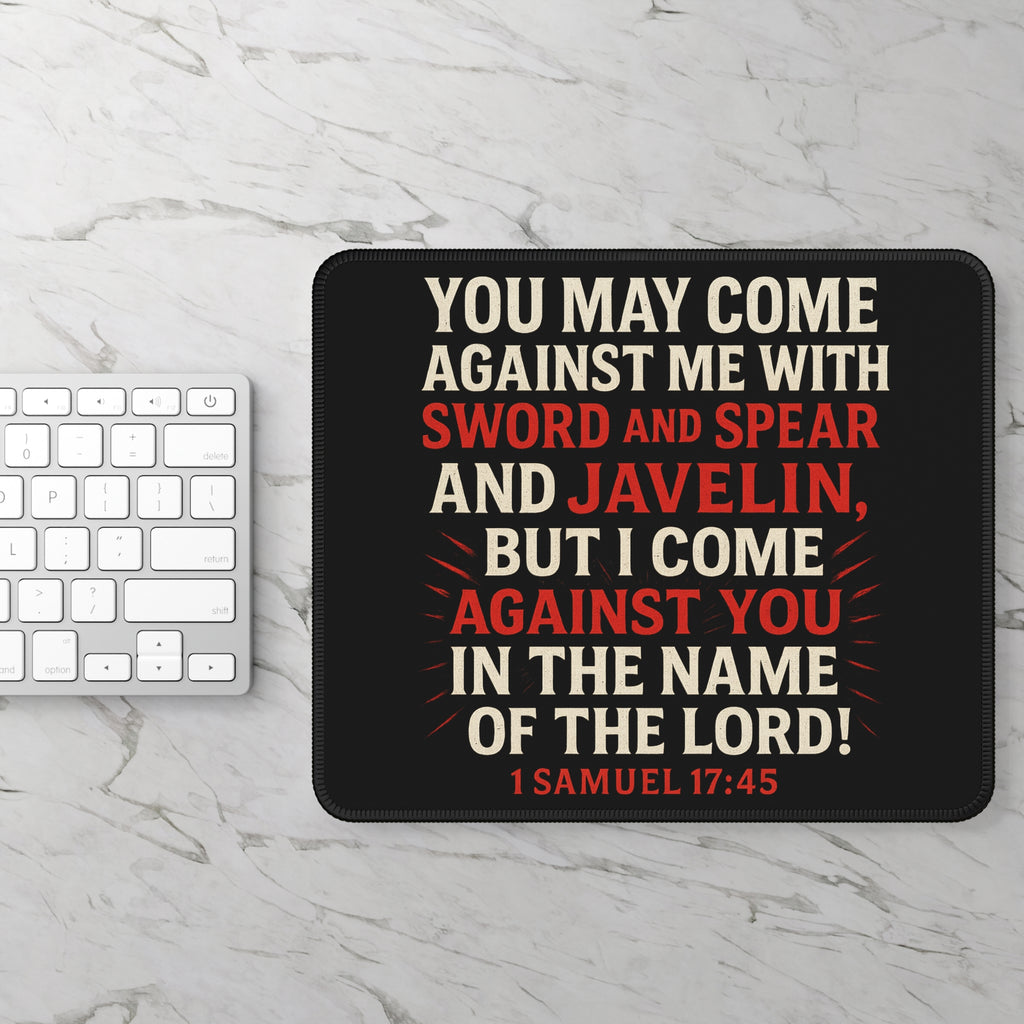 Inspirational Bible Verse Gaming Mouse Pad 1 Samuel 17:45