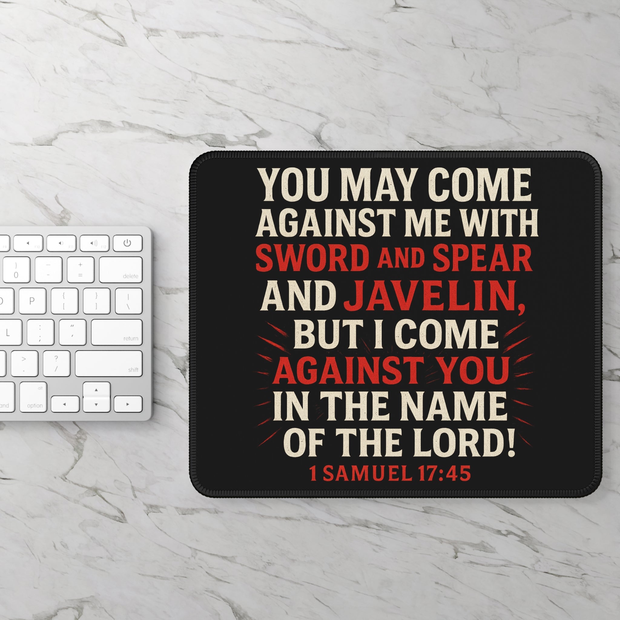 Inspirational Bible Verse Gaming Mouse Pad 1 Samuel 17:45