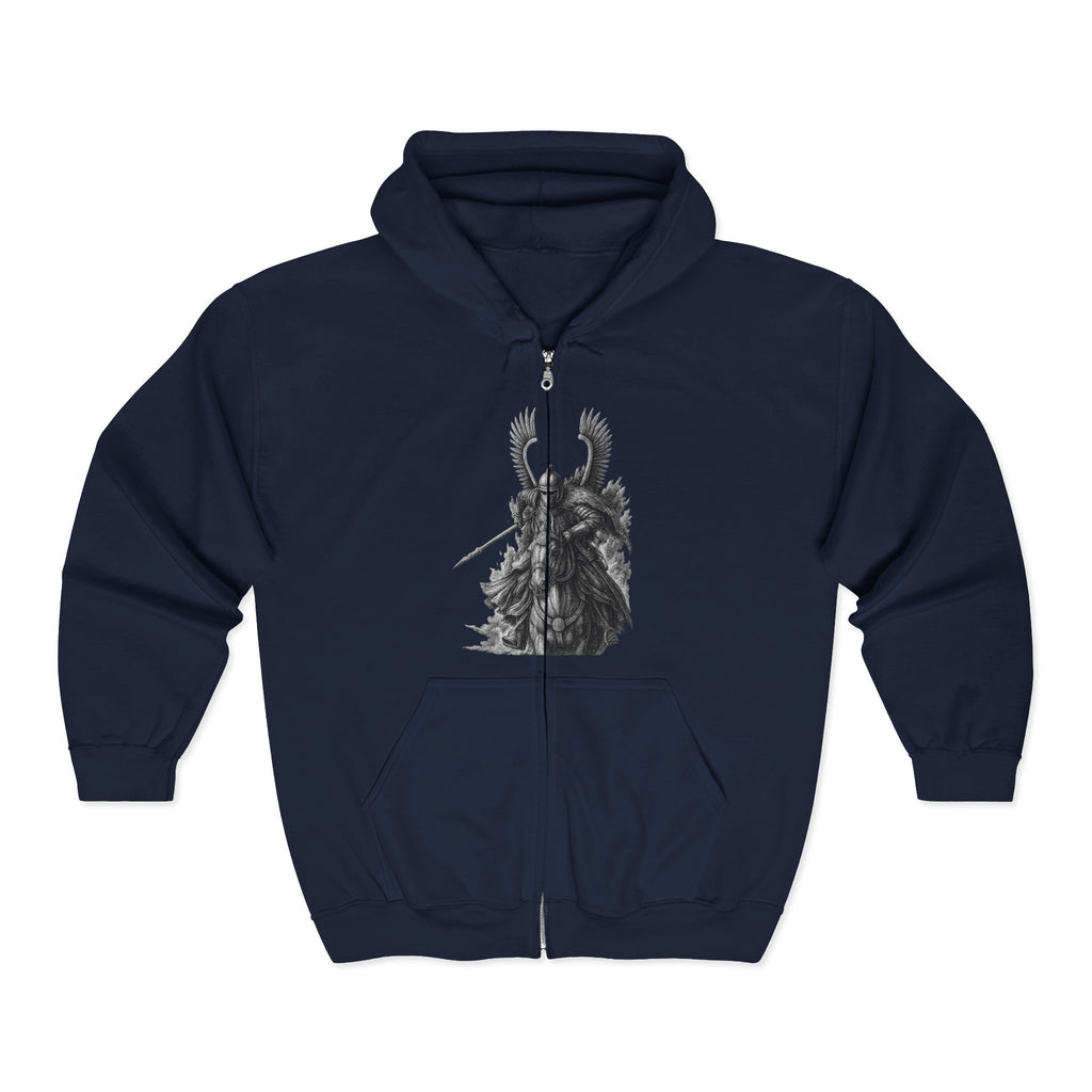 Winged Hussars (Black and White Graphic Only) Unisex Zip Up Hoodie