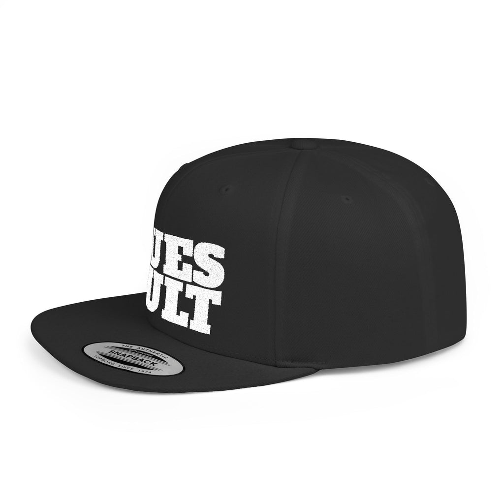 Dues Vult White Letter Flat Bill Snapback Hat, Dues Vult Cap