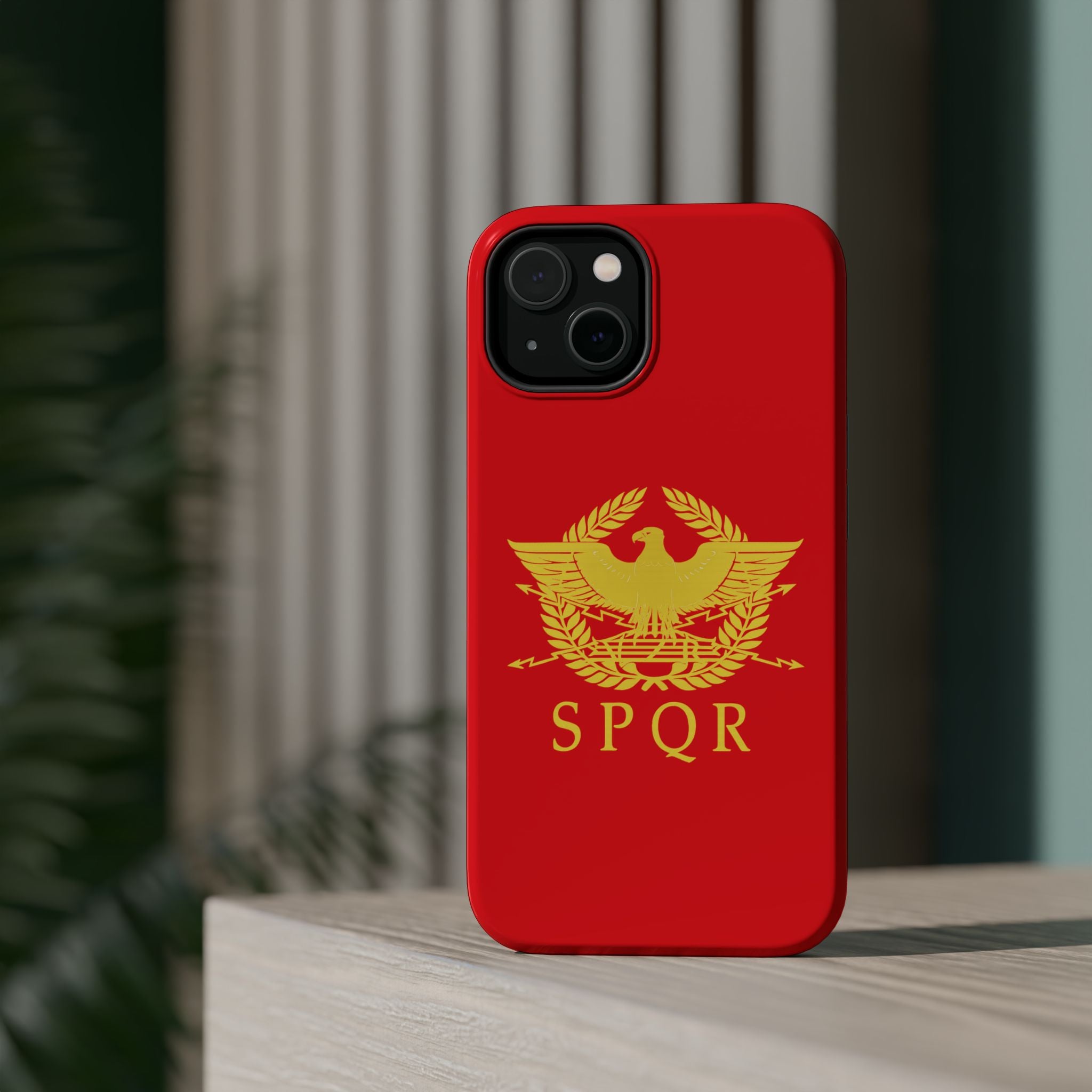 SPQR Gold Roman Eagle Symbol Red Magnetic Impact-Resistant Cases