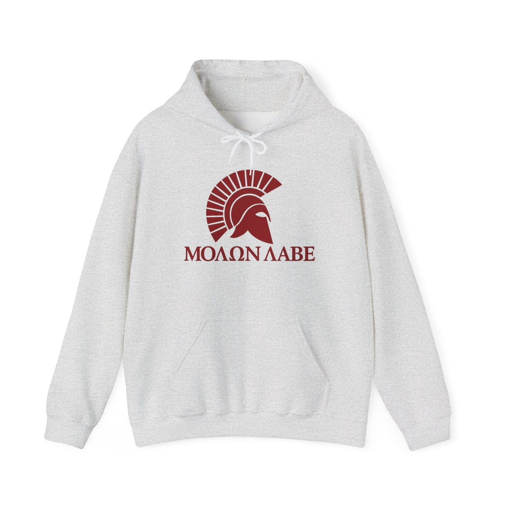Molon Labe "Come and Take It!" in Greek Red Design Pull Over Hooded Sweatshirt
