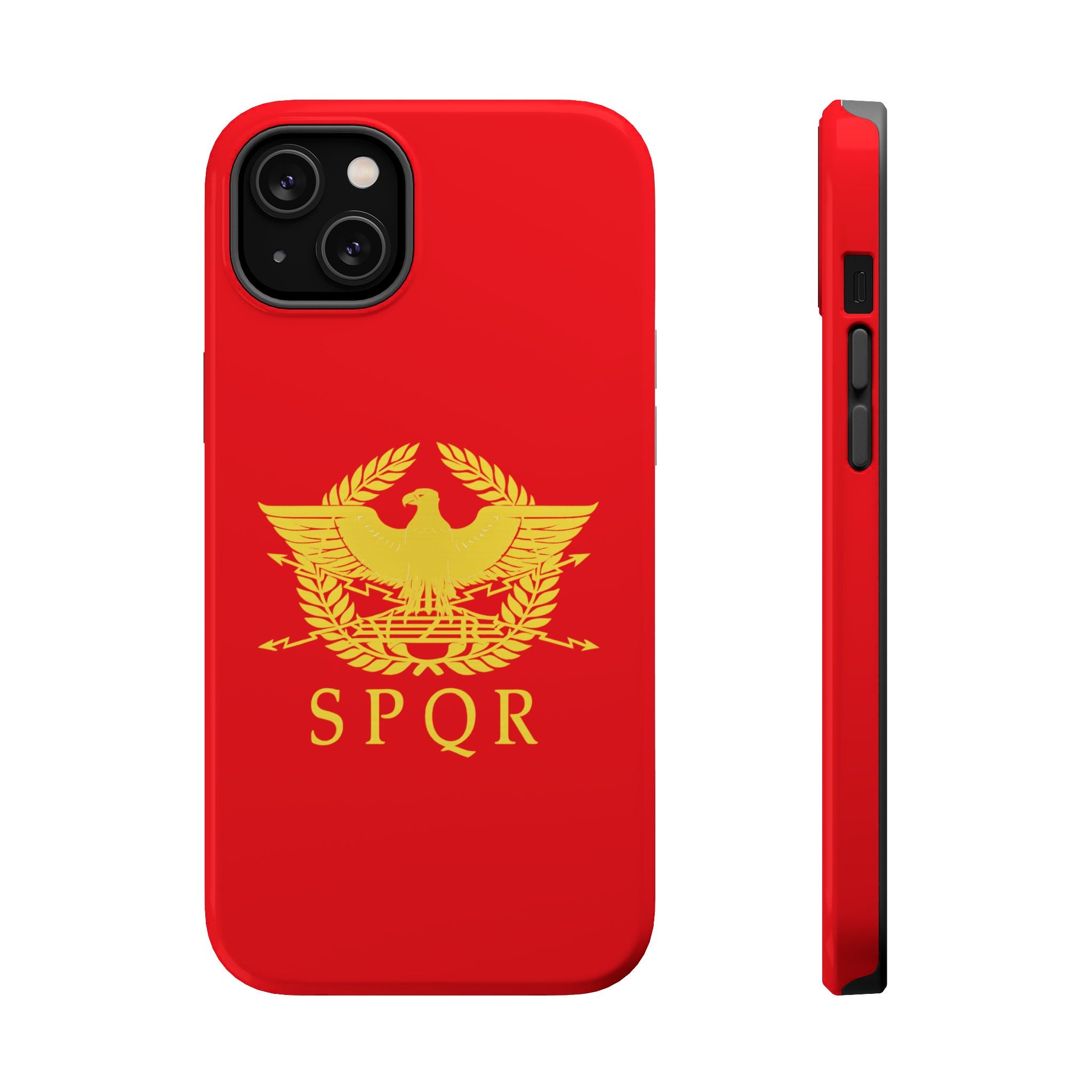 SPQR Gold Roman Eagle Symbol Red Magnetic Impact-Resistant Cases