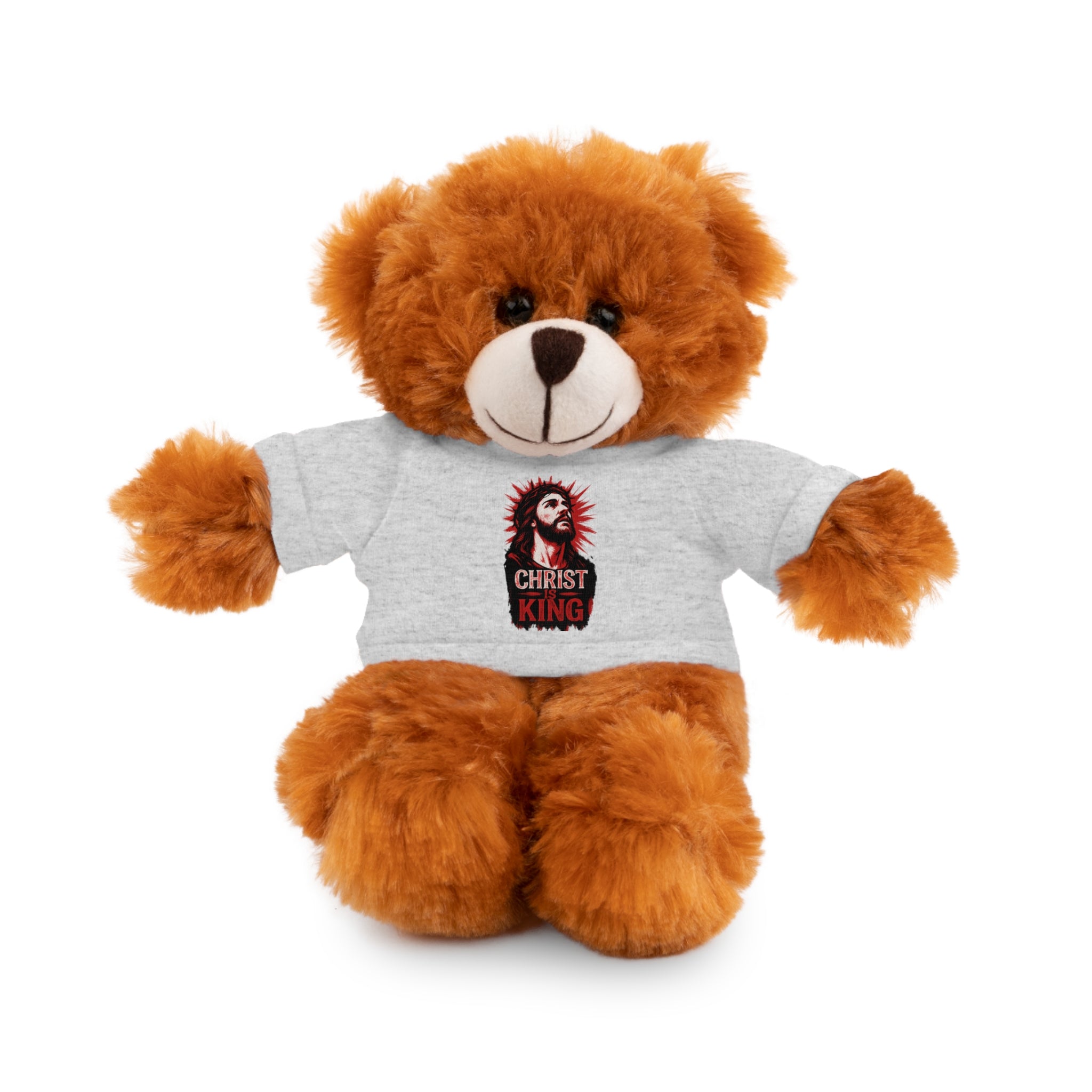 Christ is King Cute Stuffed Animal Tee Bear, Plush Bear with Shirt
