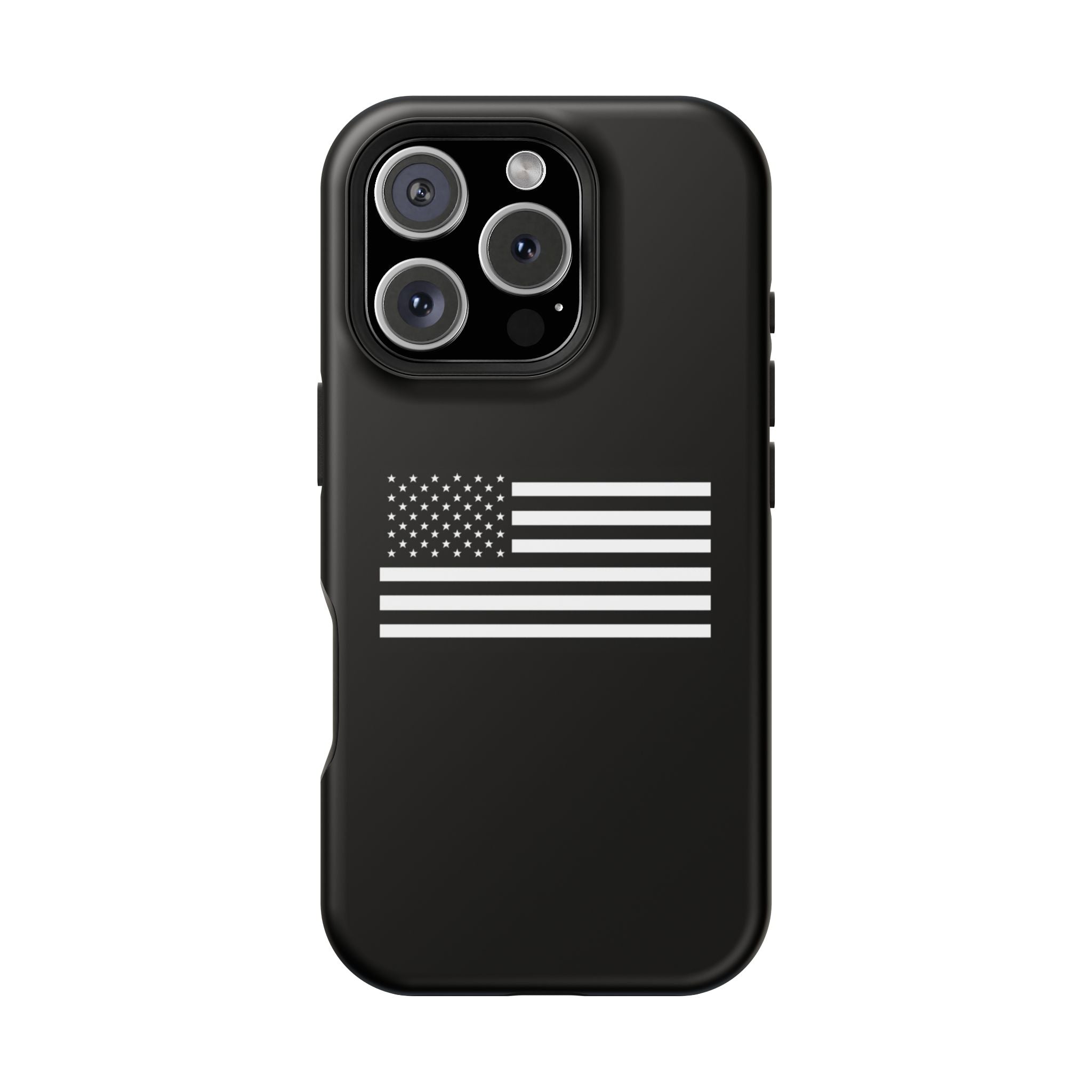 Black and White American Flag Magnetic Impact-Resistant Cases