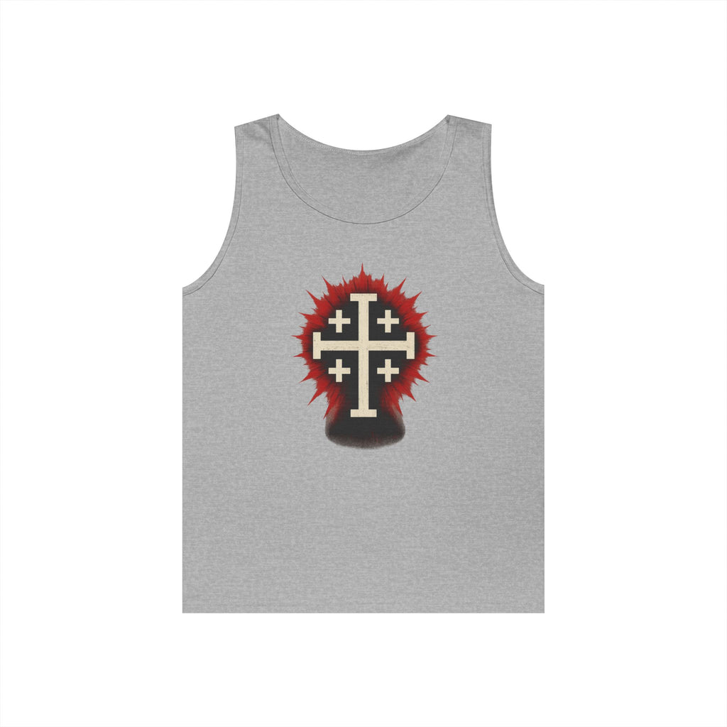 Cross of Jerusalem Graphic Tank Top, Christian Summer Wear