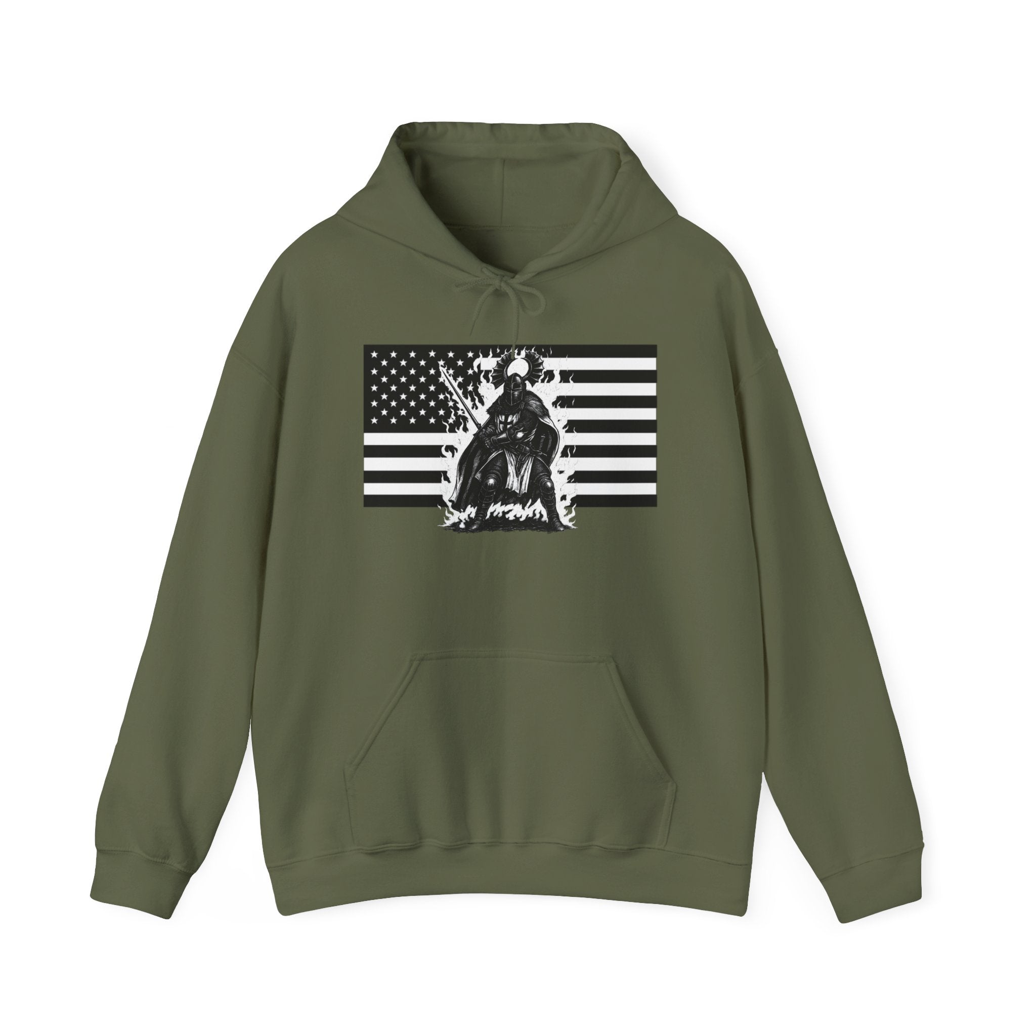 American Crusader Graphic Only Design Pull Over Hoodie Sweatshirt