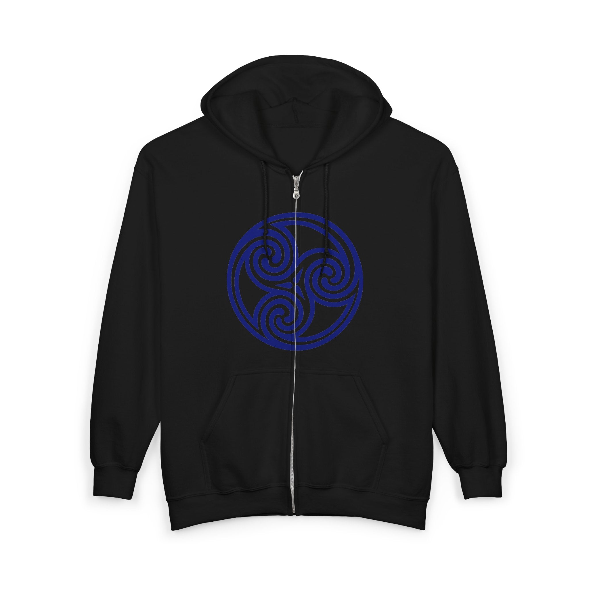 Celtic Spiral Triskele Trinity Symbol Alt Blue Design Full Zip Up Hoodie Sweatshirt