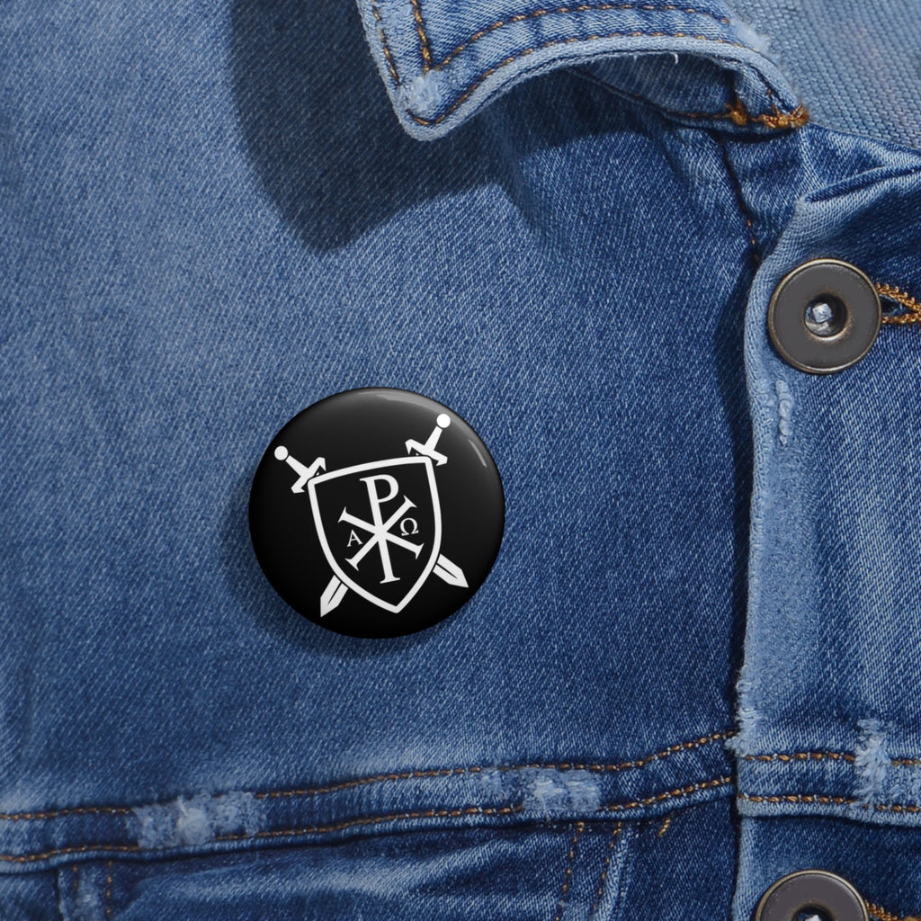 Sword and Shield Pi Chi Rho Custom Pin Buttons