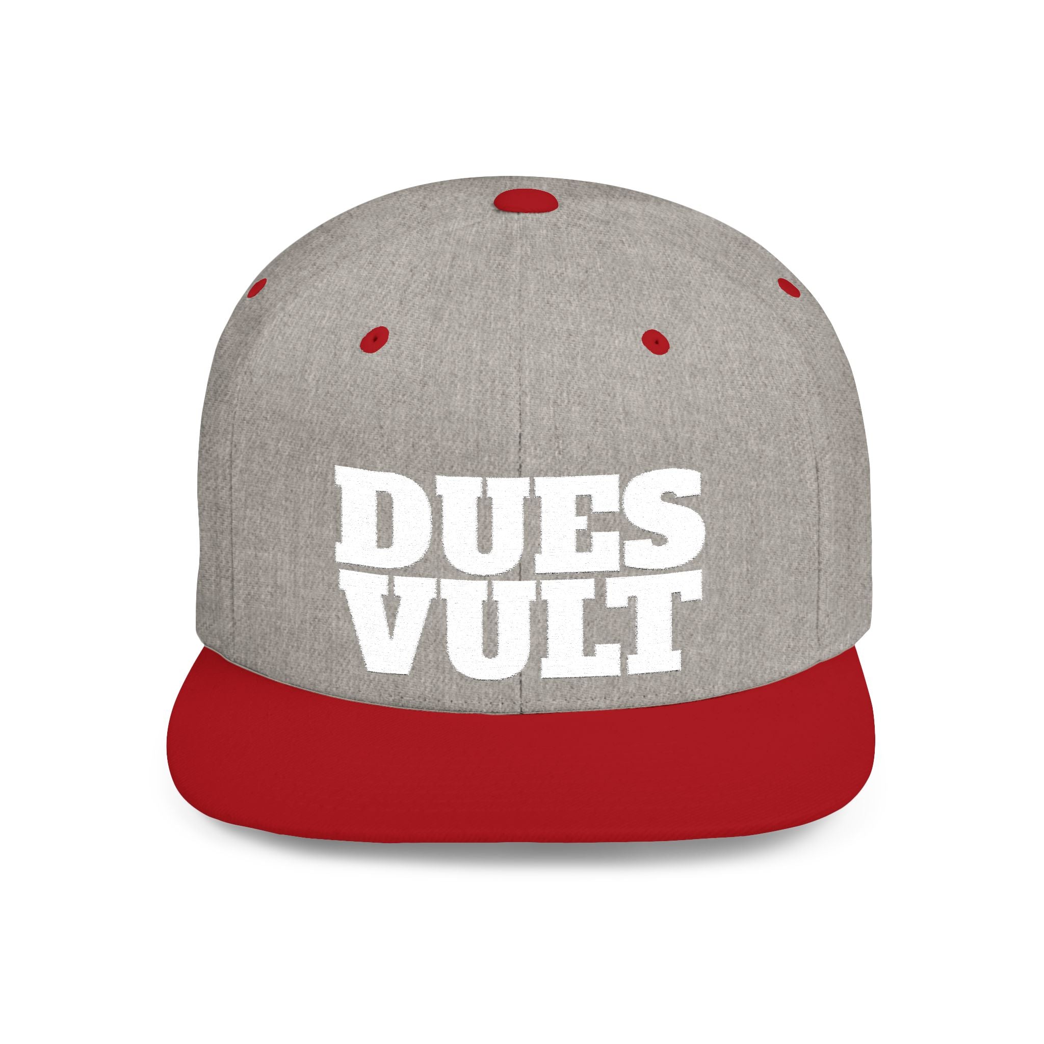 Dues Vult White Letter Flat Bill Snapback Hat, Dues Vult Cap