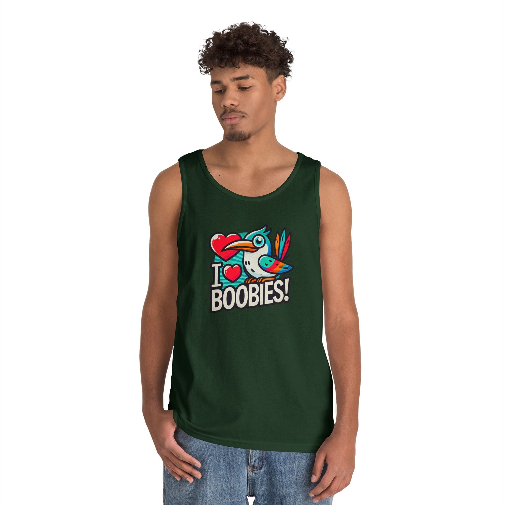 Funny 'I Love Boobies!' Boobie Bird Unisex Heavy Cotton Tank Top