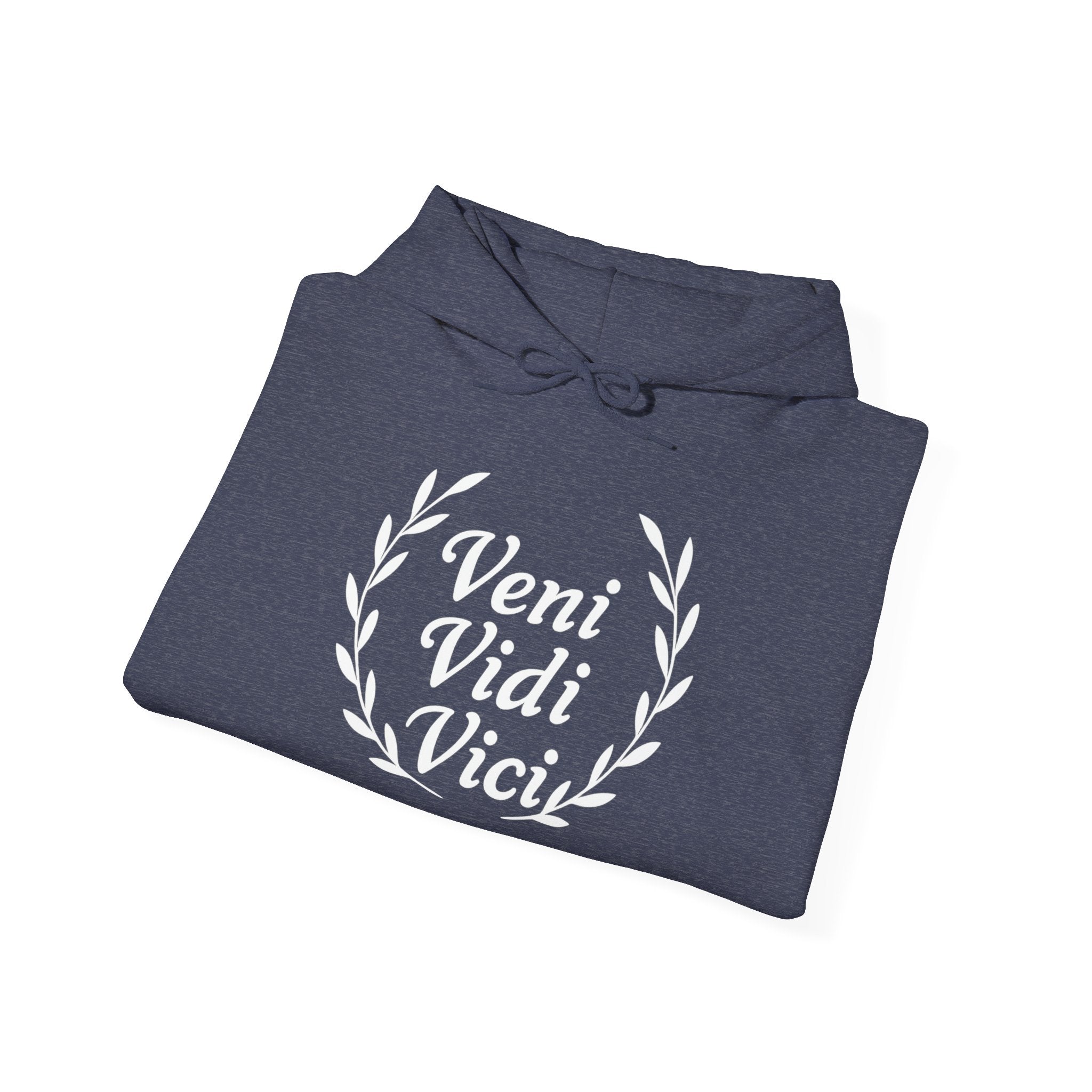 Veni Vidi Vici "I Came, I saw, I Conquered" White Graphic Pull Over Hoodie Sweatshirt