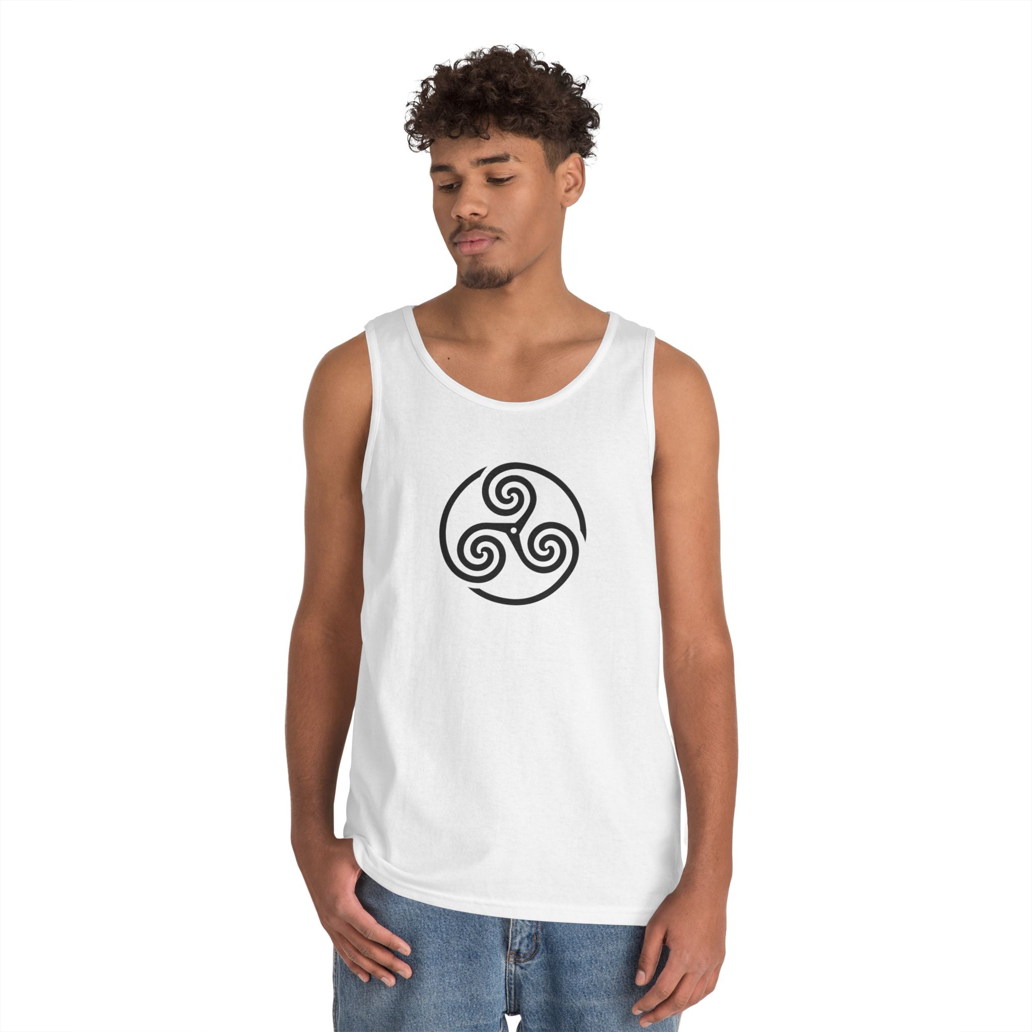 Celtic Spiral Triskele Symbol Alt Design Black Unisex Tank Top