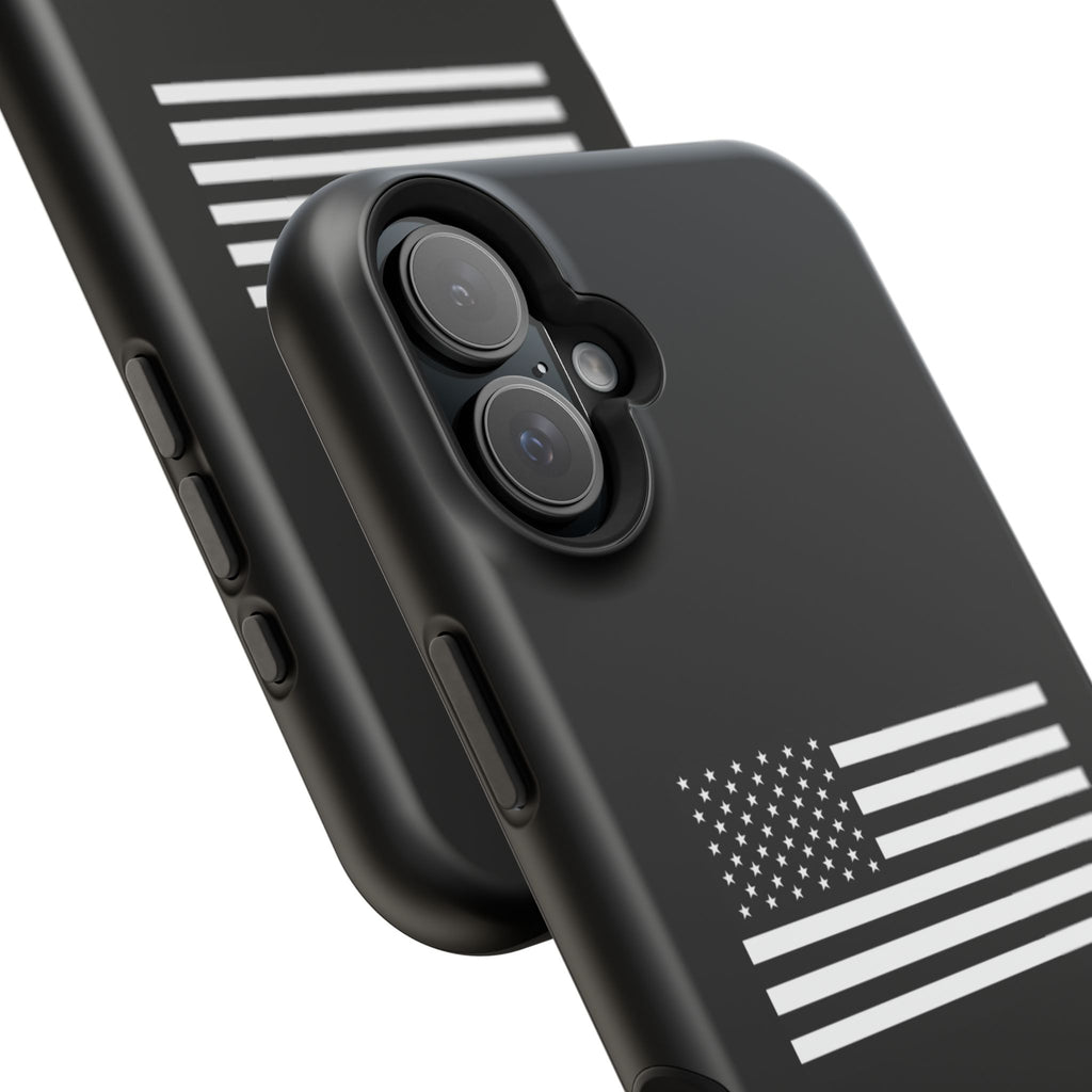 Black and White American Flag Magnetic Impact-Resistant Cases