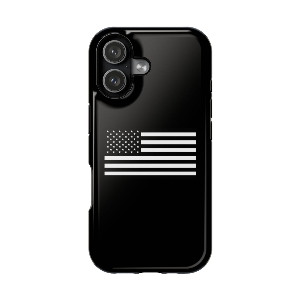 Black and White American Flag Magnetic Impact-Resistant Cases
