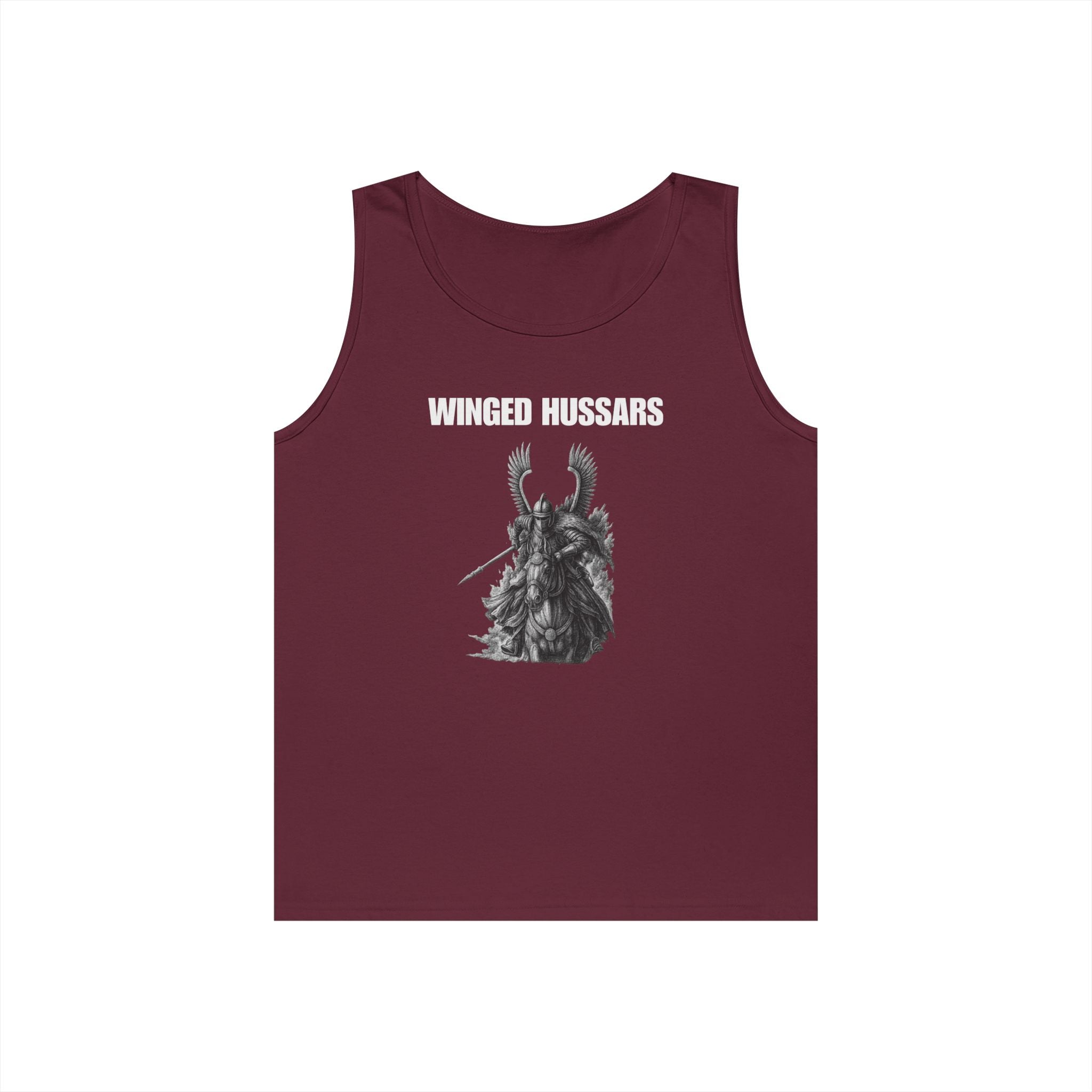 Winged Hussar White Design Heavy Cotton Tank Top