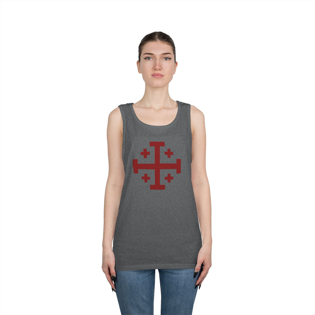 Cross of Jerusalem Red Unisex Heavy Cotton Tank Top