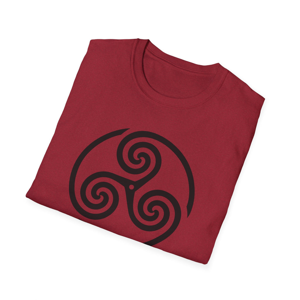 Celtic Spiral Triskele Symbol Alt Black Design Softstyle T-Shirt