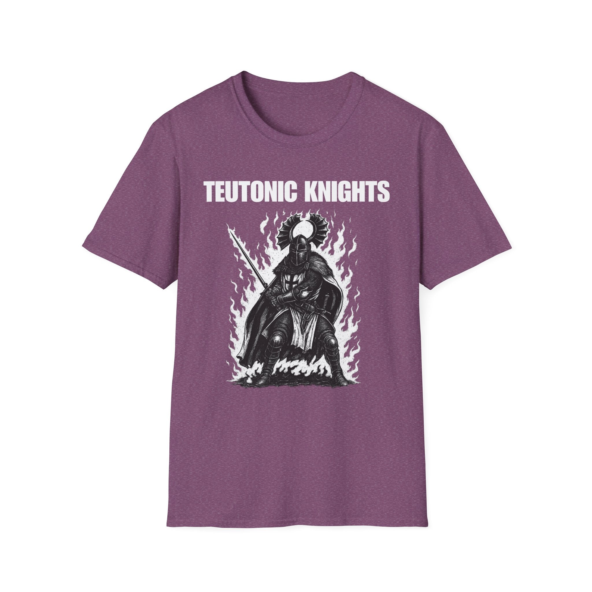 Teutonic Knights Front and Back White Teutonic Cross Graphic Softstyle Cotton Shirt T-Shirt