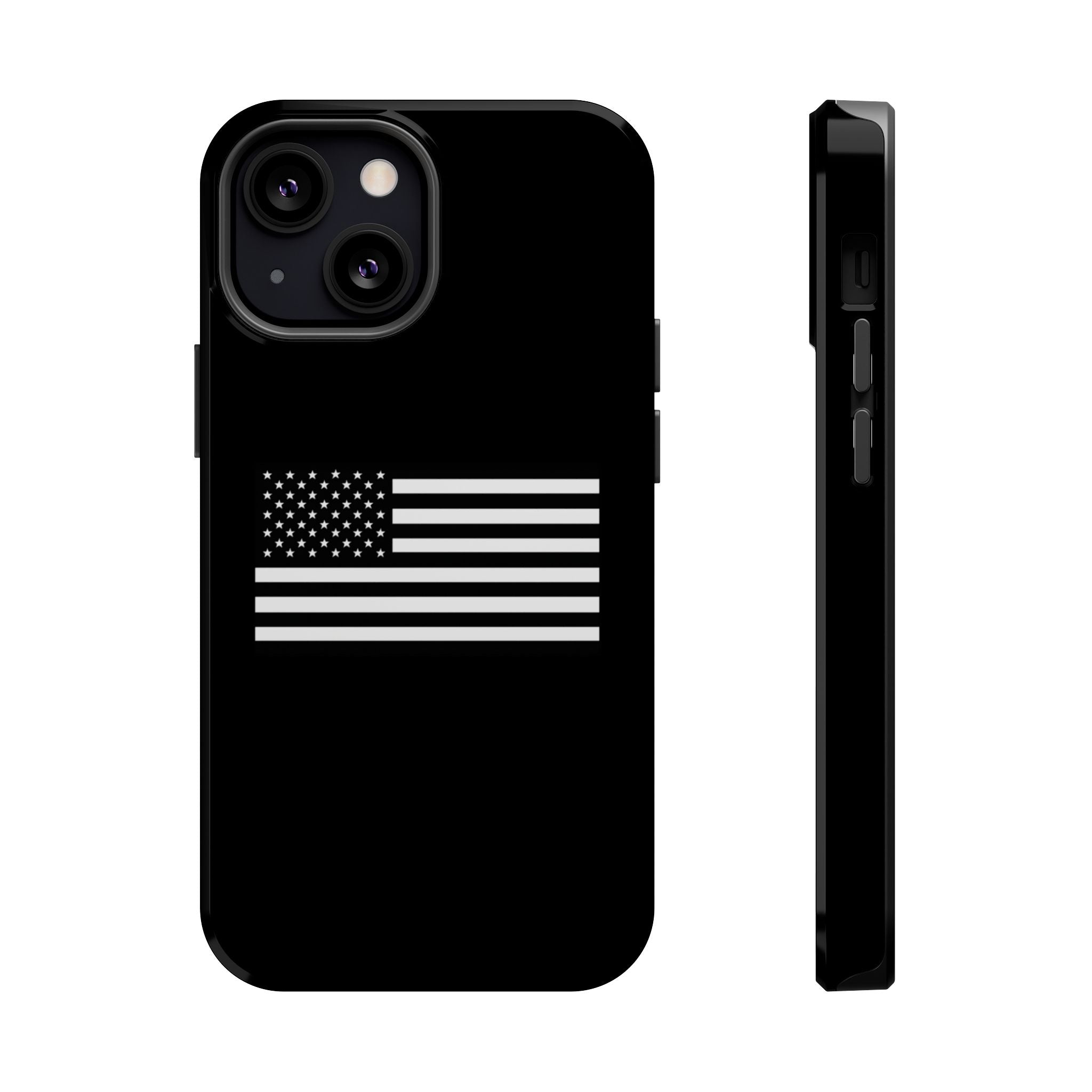 Black and White American Flag Magnetic Impact-Resistant Cases