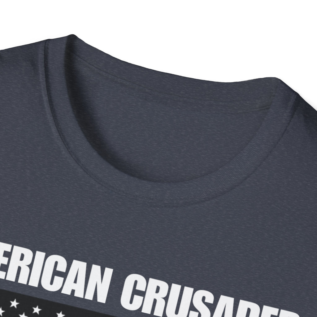 American Crusader Black and White Alt Design Softstyle Cotton Shirt T-Shirt