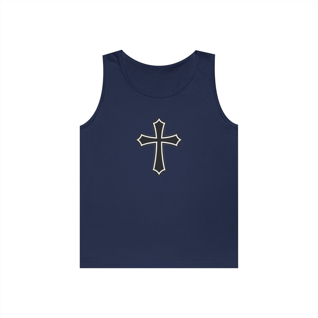 Medieval Style Cross Heavy Cotton Tank Top