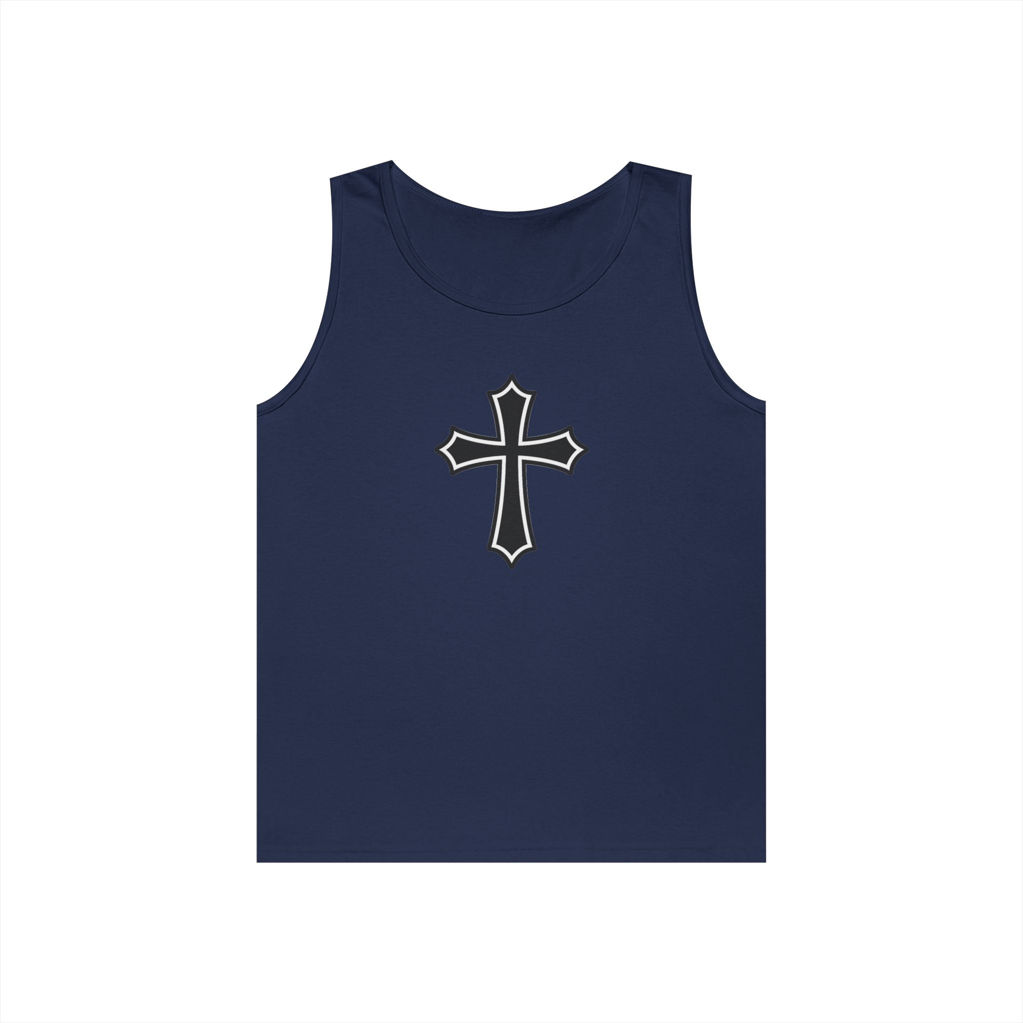 Medieval Style Cross Heavy Cotton Tank Top