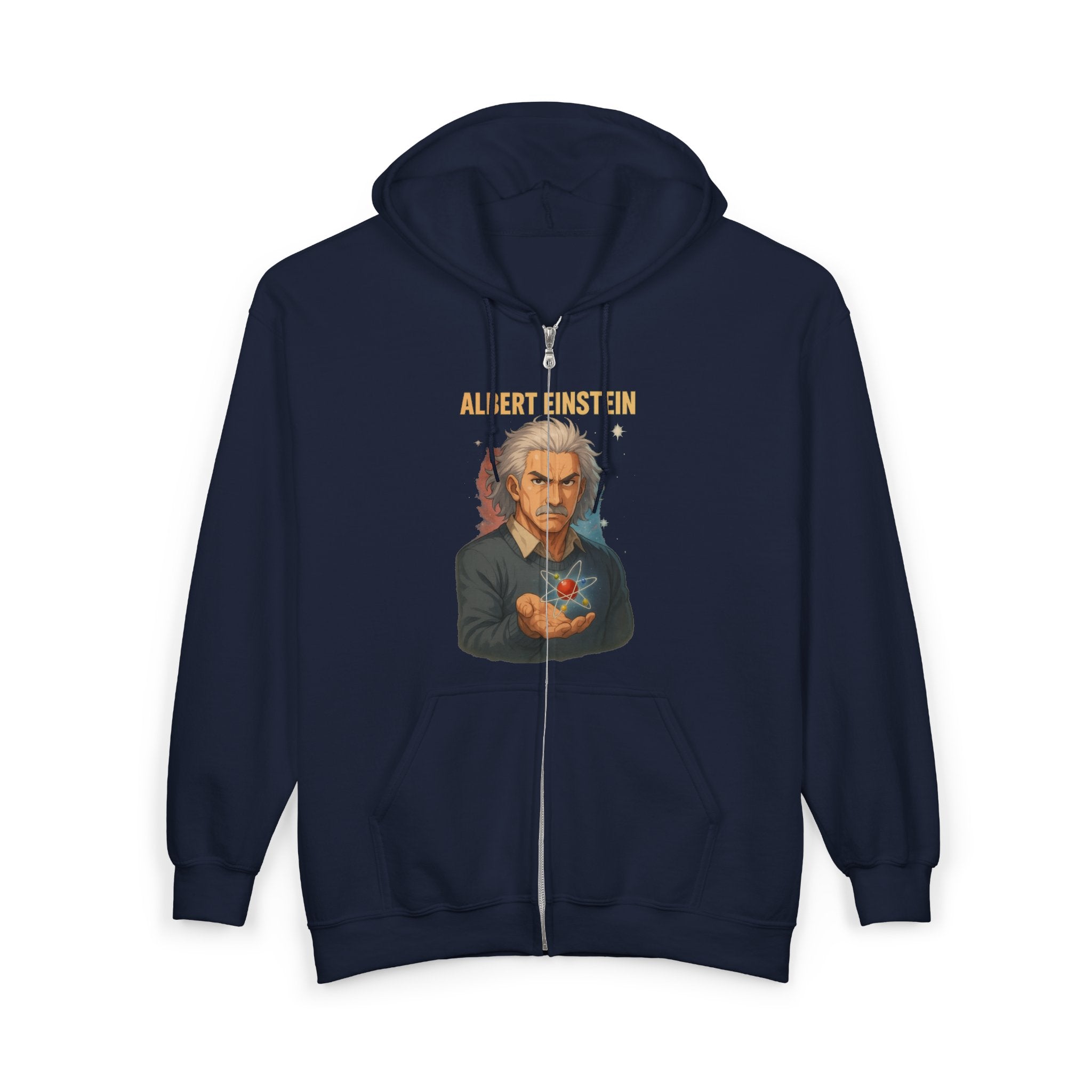 Albert Einstein Zip-Up Hoodie, Albert Einstein Sweatshirt