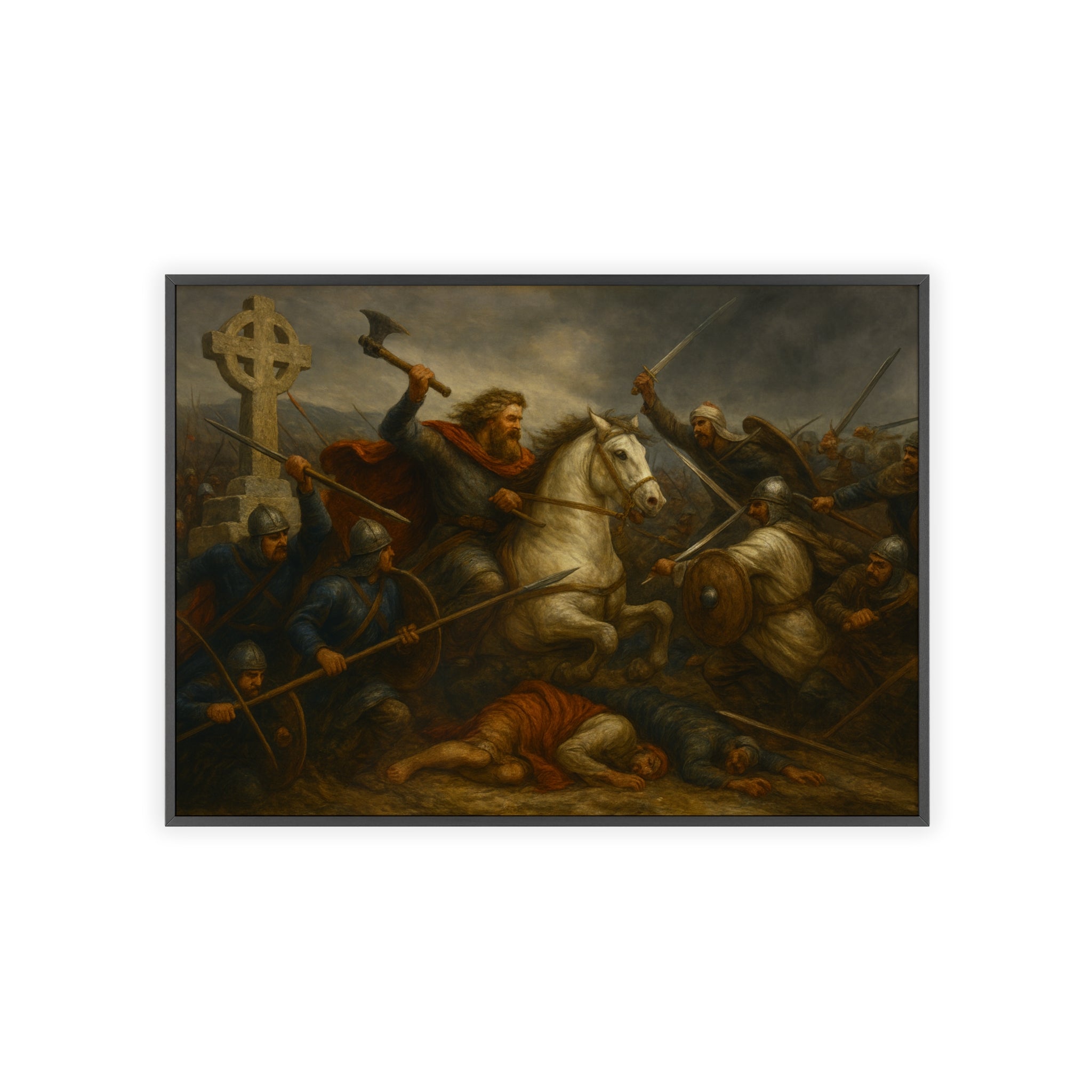 Framed Battle Scene Poster of The Battle Tours 732 AD Featuring Charles "The Hammer" Martel