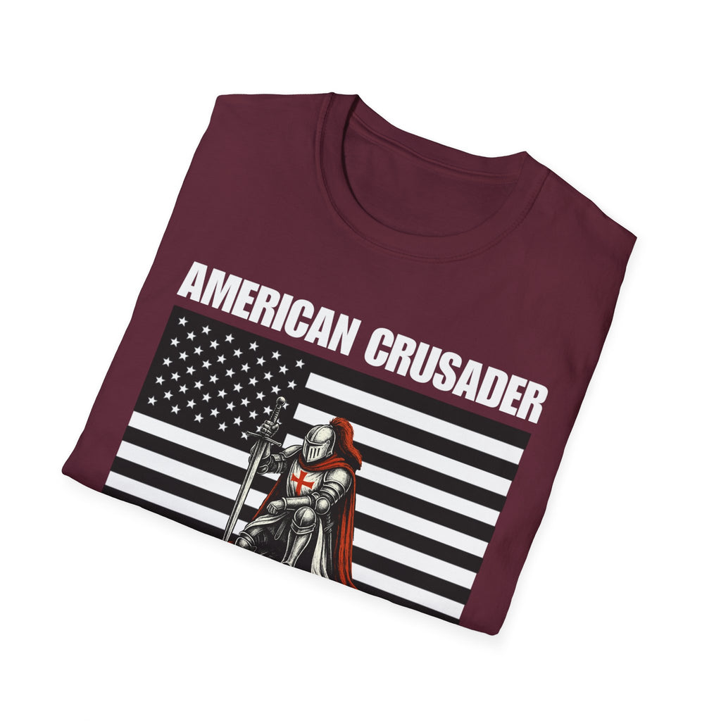 American Crusader Black and White Alt Design Softstyle Cotton Shirt T-Shirt