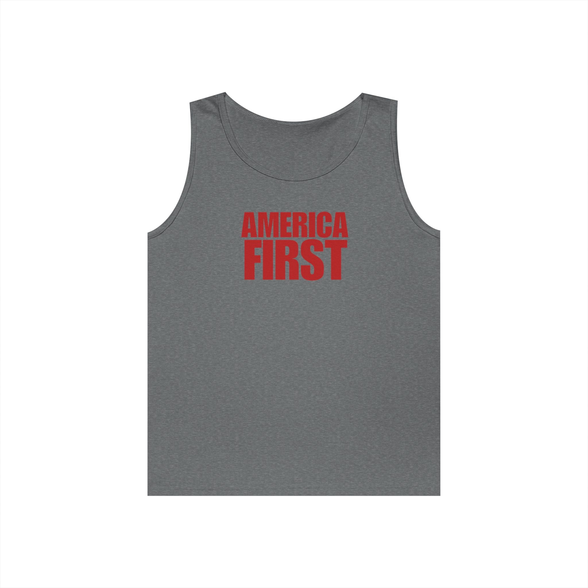 America First Red Heavy Cotton Tank Top