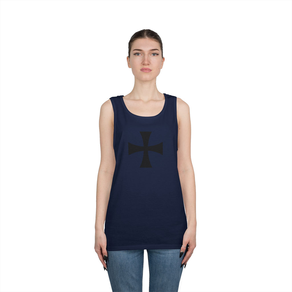 Teutonic Cross Black Design Heavy Cotton Tank Top