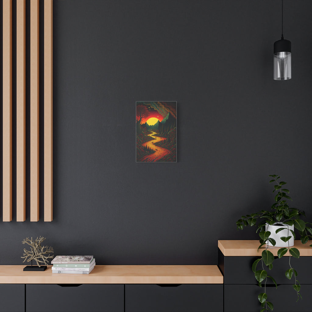 Trippy Sunset River Canvas Wall Art