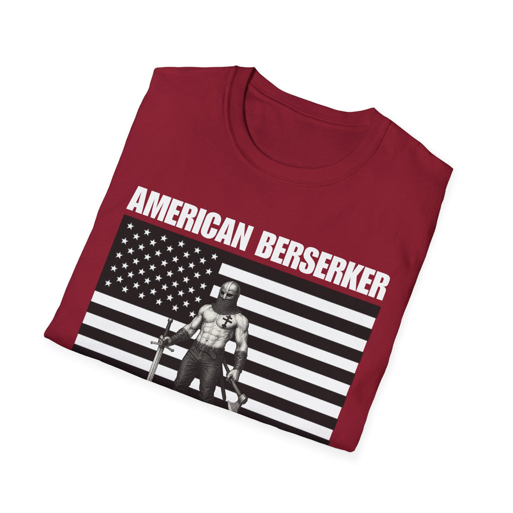Bold American Berserker Black and White Softstyle T-Shirt