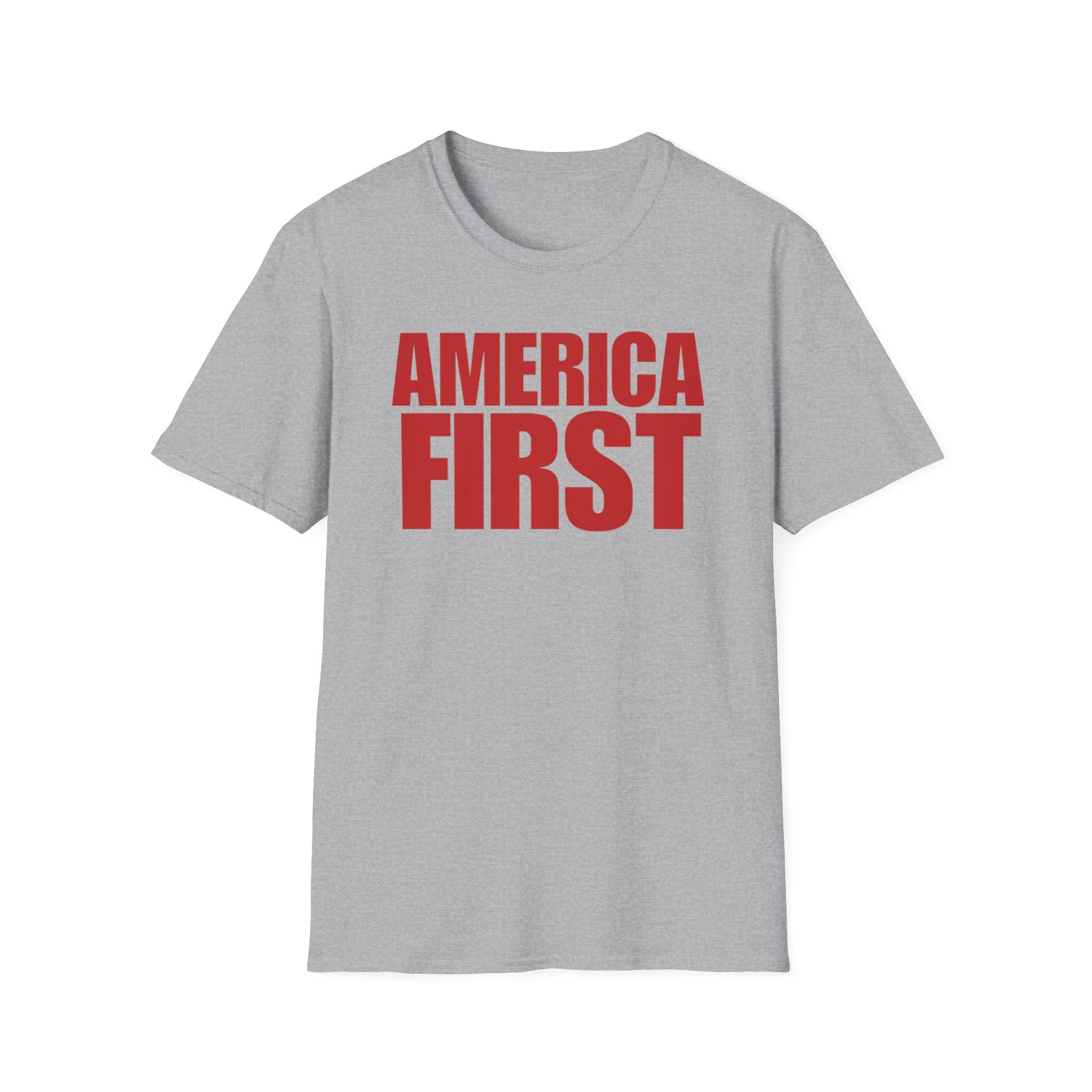 America First Red Design Softstyle Cotton Shirt T-Shirt