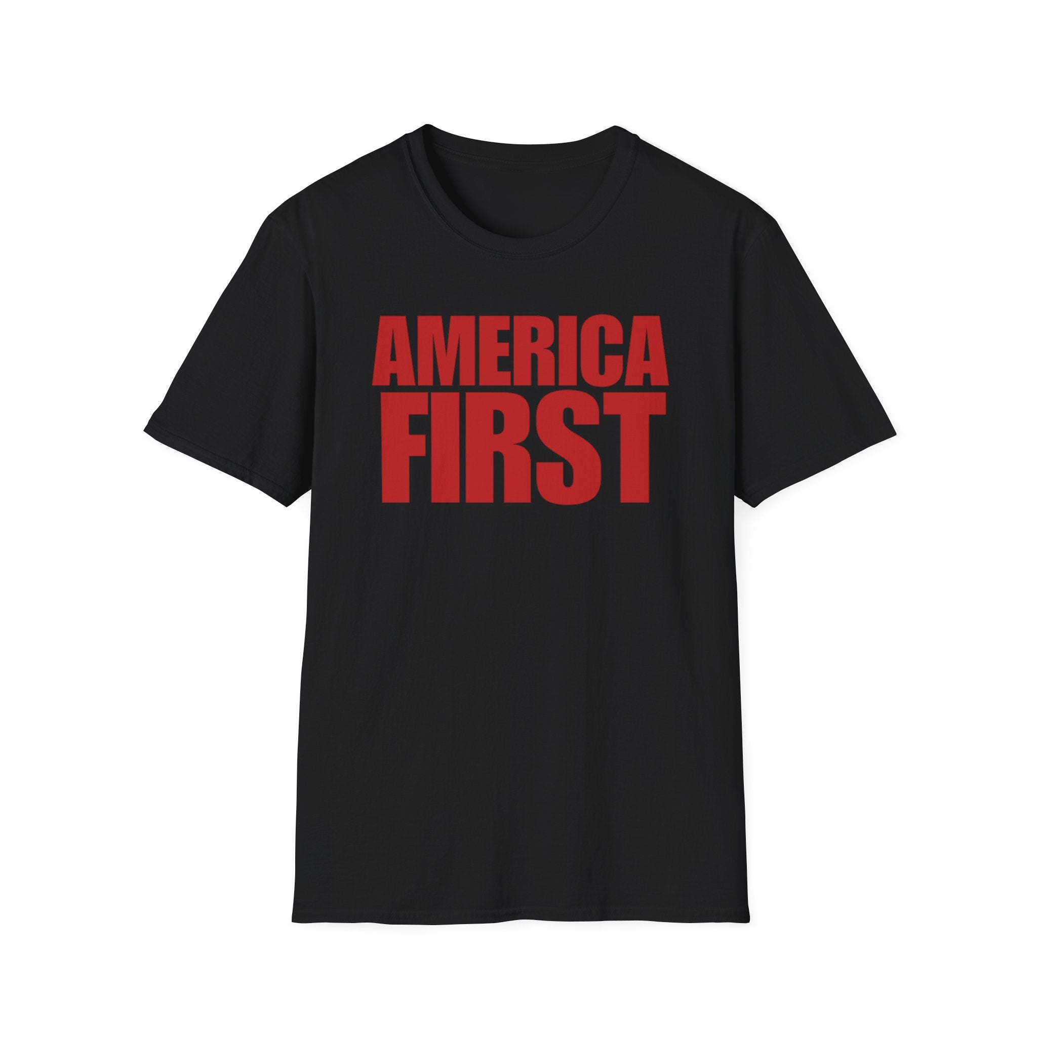 America First Red Design Softstyle Cotton Shirt T-Shirt