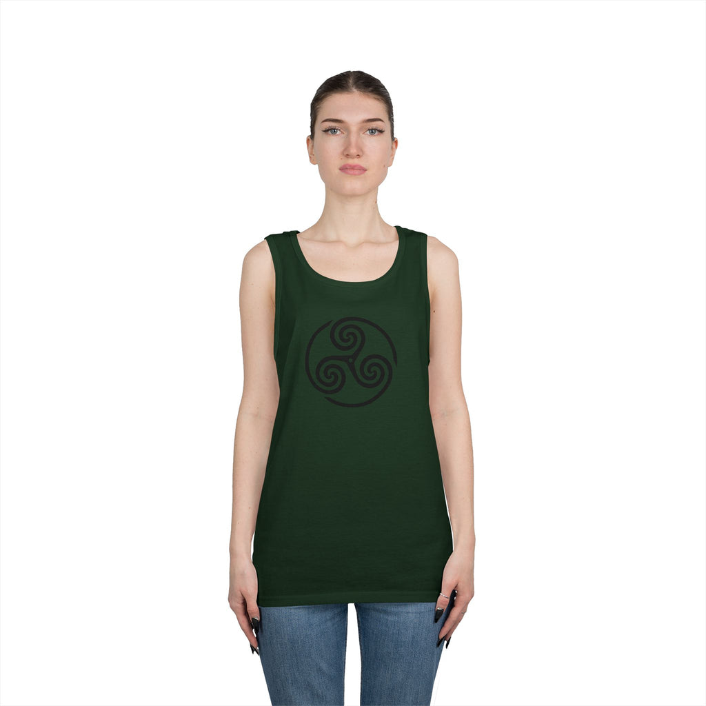 Celtic Spiral Triskele Symbol Alt Design Black Unisex Tank Top