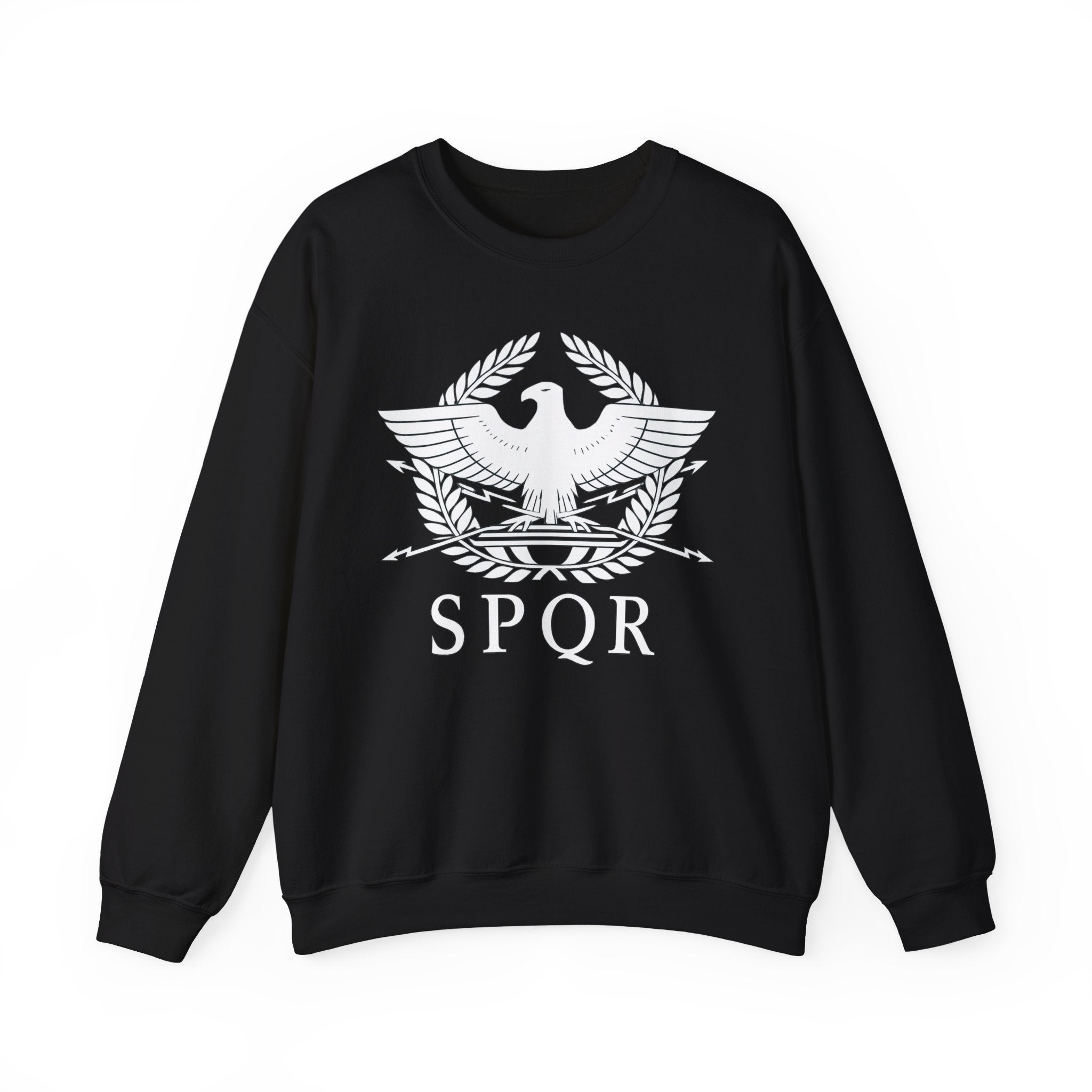 SPQR Roman Eagle White Design Crewneck Sweatshirt