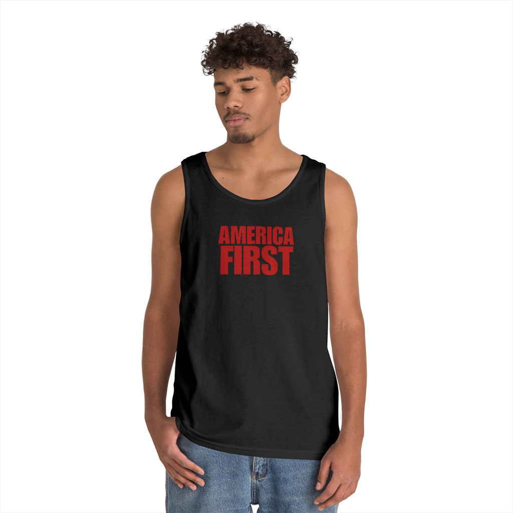 America First Red Heavy Cotton Tank Top