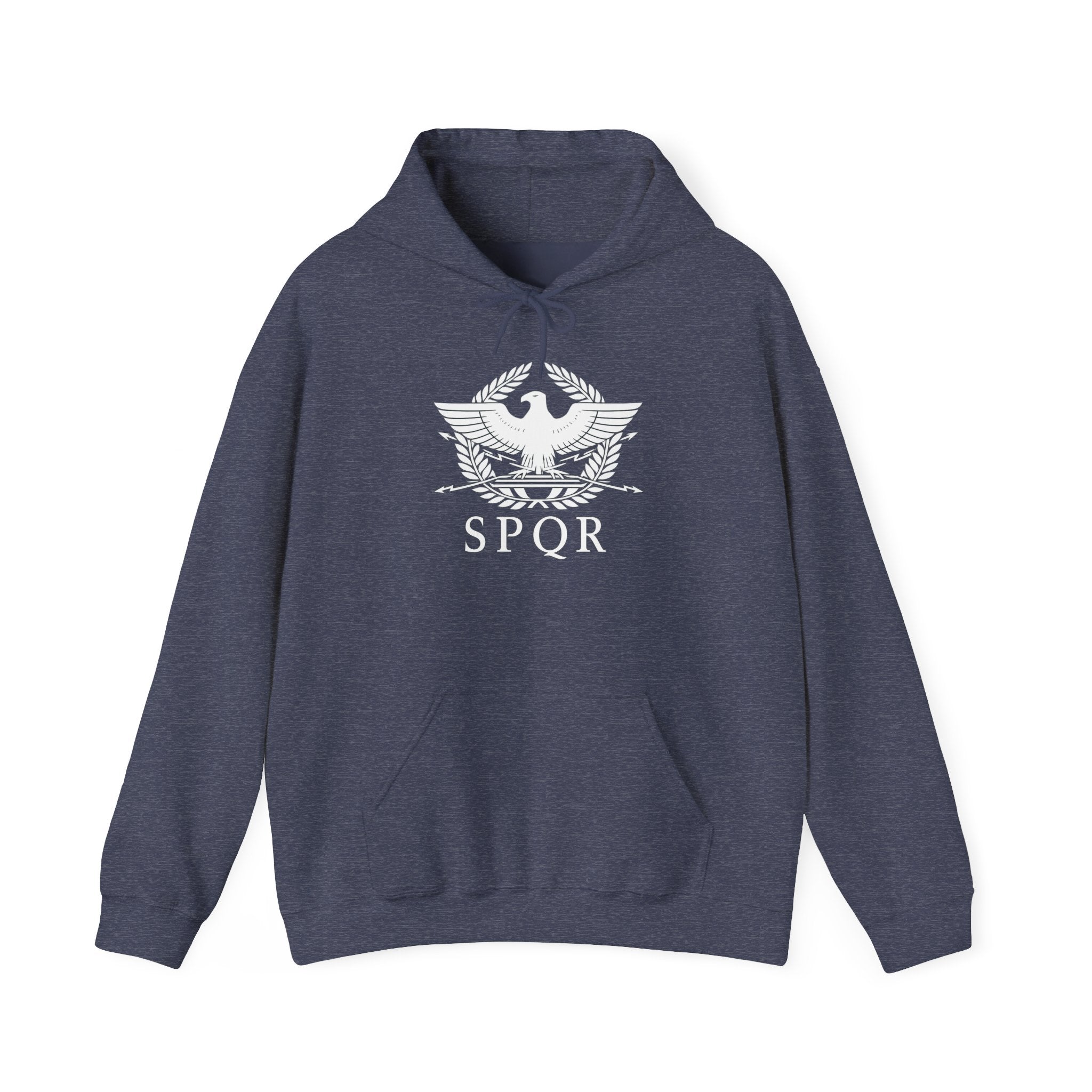 SPQR Roman Eagle White Design Pull Over Hoodie