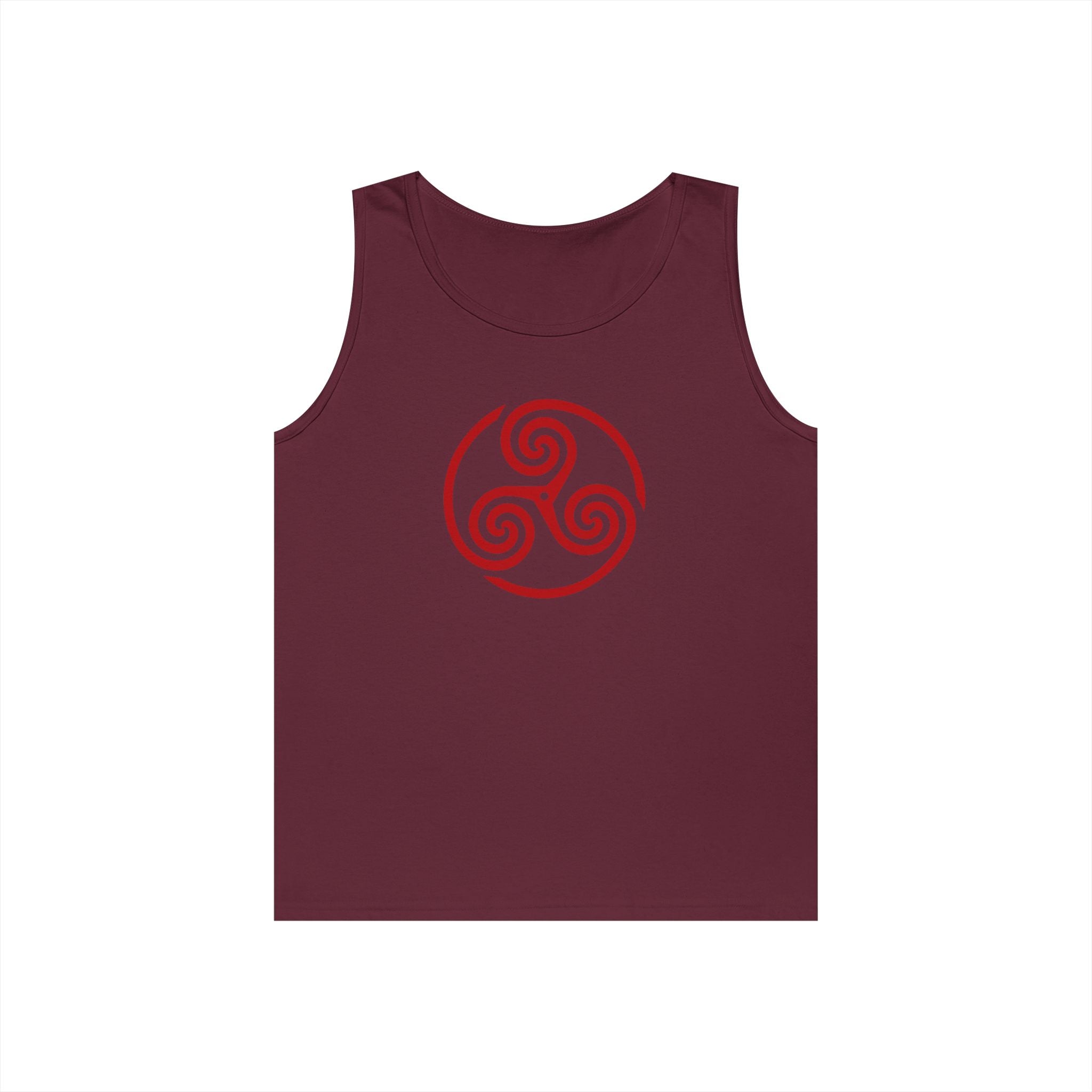 Celtic Spiral Triskele Symbol Alt Design Red Unisex Tank Top