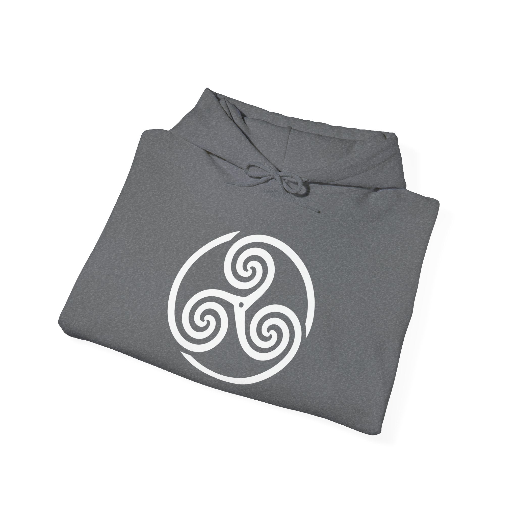 Celtic Triskele Trinity Symbol White Design Pull Over Hoodie Sweatshirt