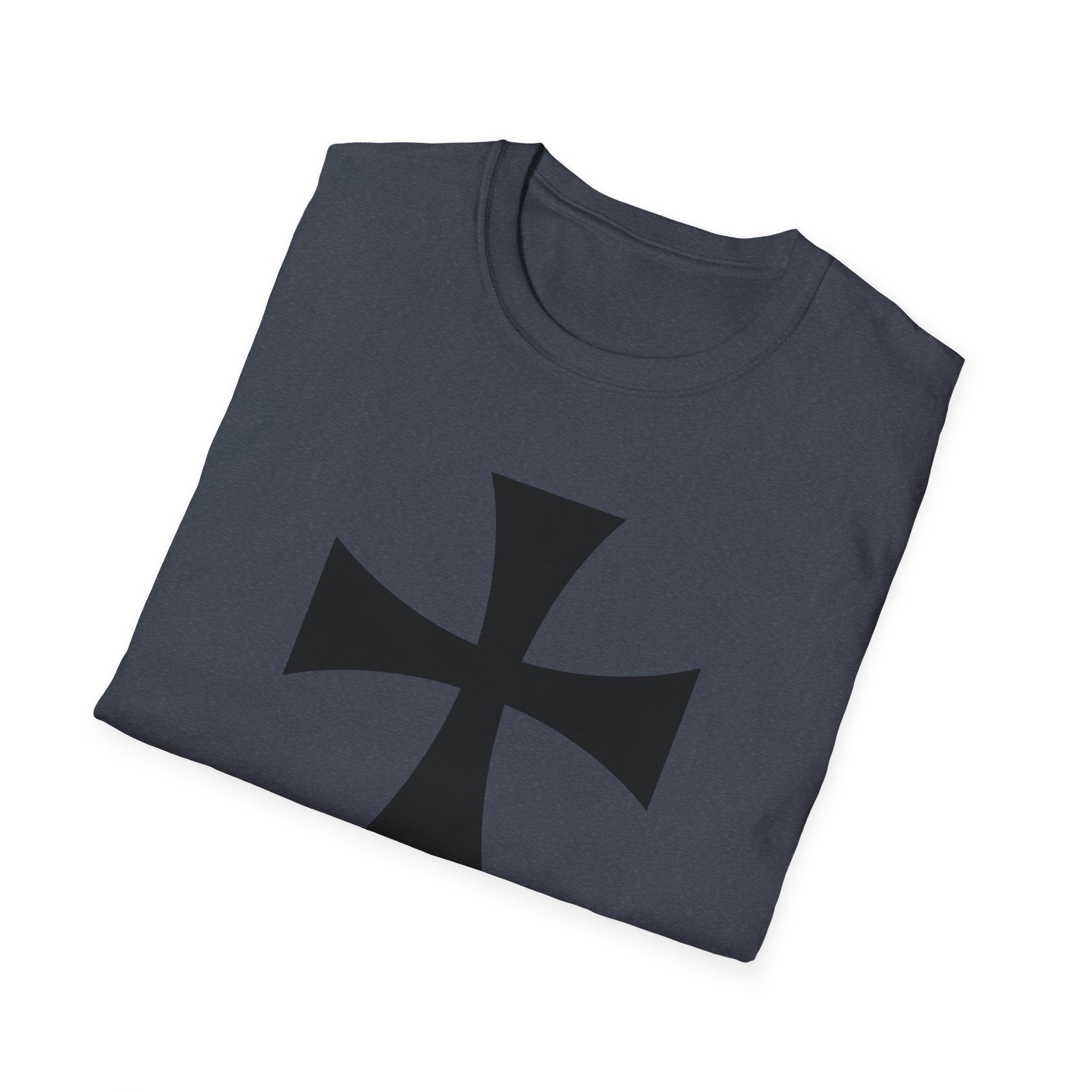 Teutonic Cross Black Design Softstyle Cotton T-Shirt