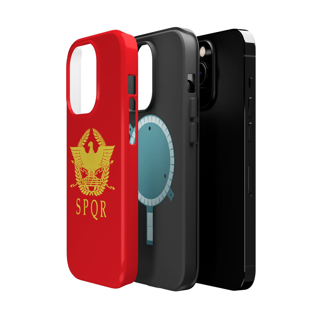SPQR Gold Roman Eagle Symbol Red Magnetic Impact-Resistant Cases
